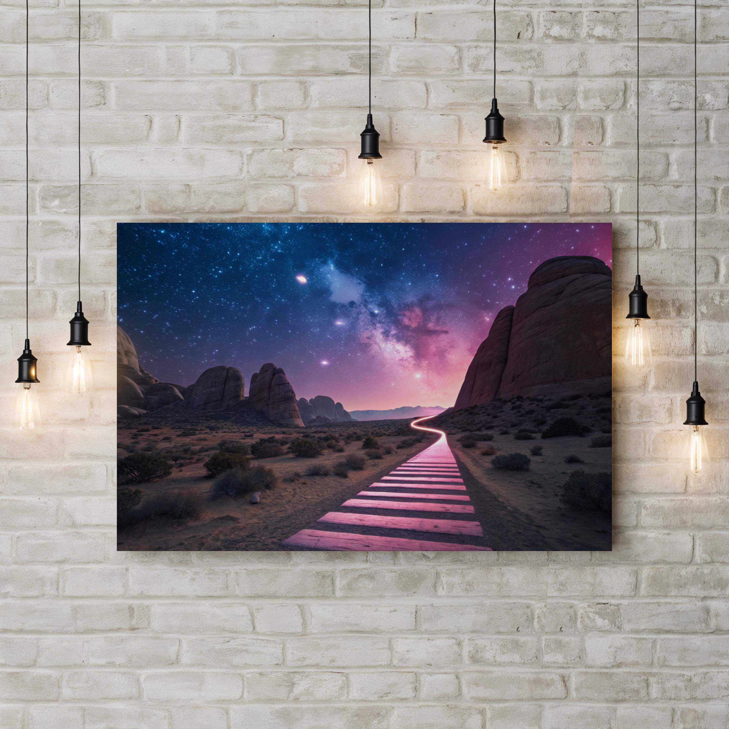 Astronaut Galactic Space – Period Illustration Wall Art | Sci-Fi Cosmic Canvas Print