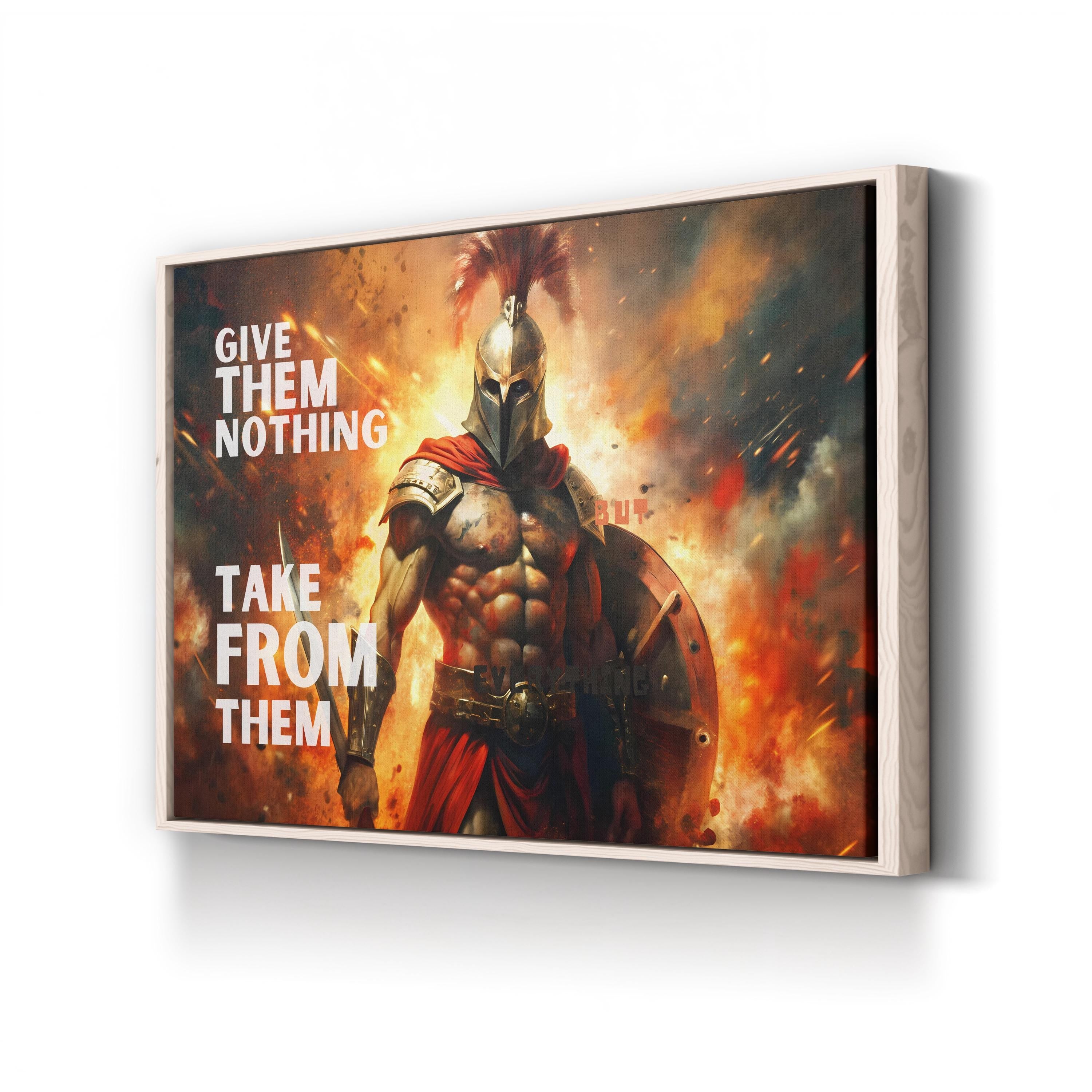 Spartan Warrior – Period Illustration Wall Art | Motivational Gym Canvas Print