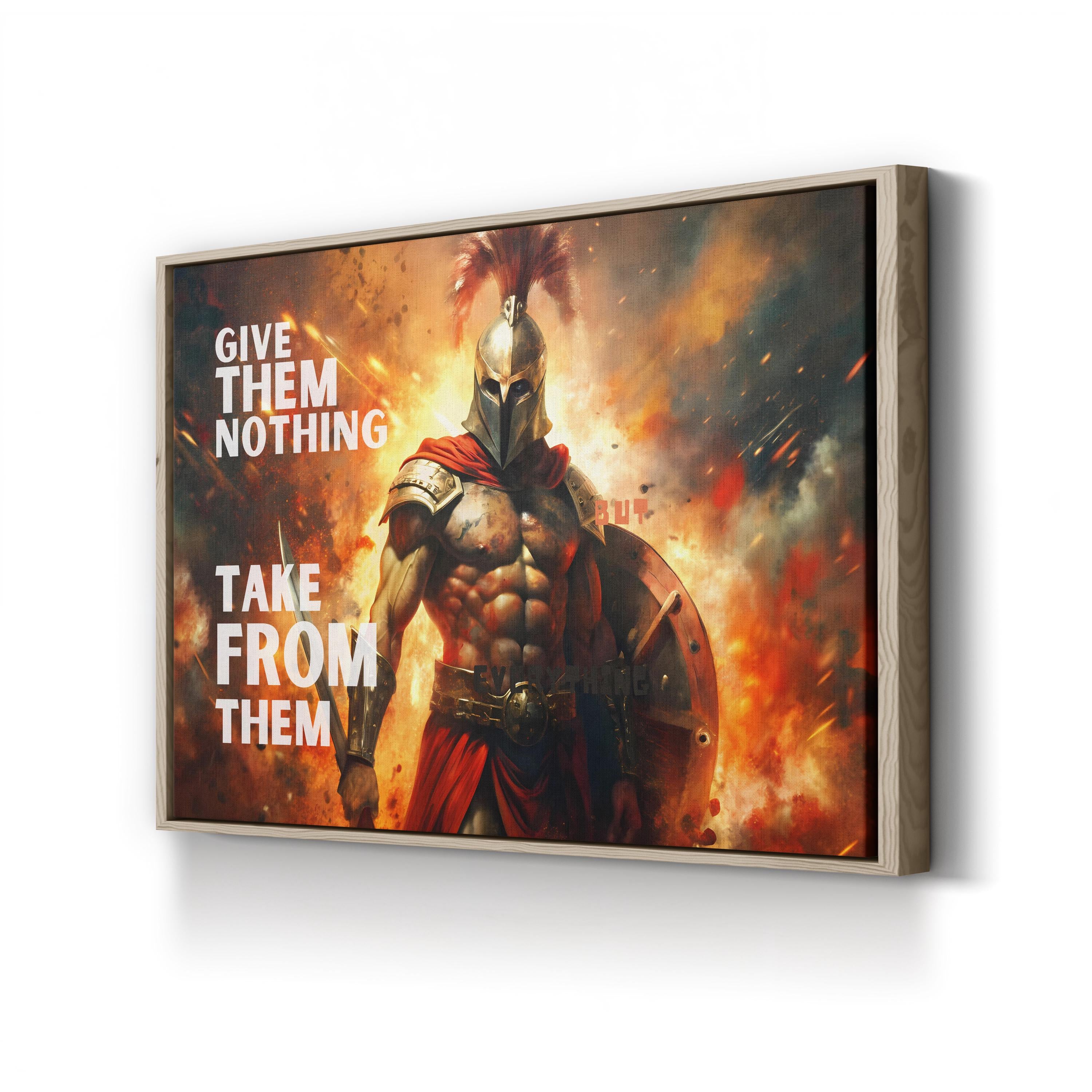 Spartan Warrior – Period Illustration Wall Art | Motivational Gym Canvas Print