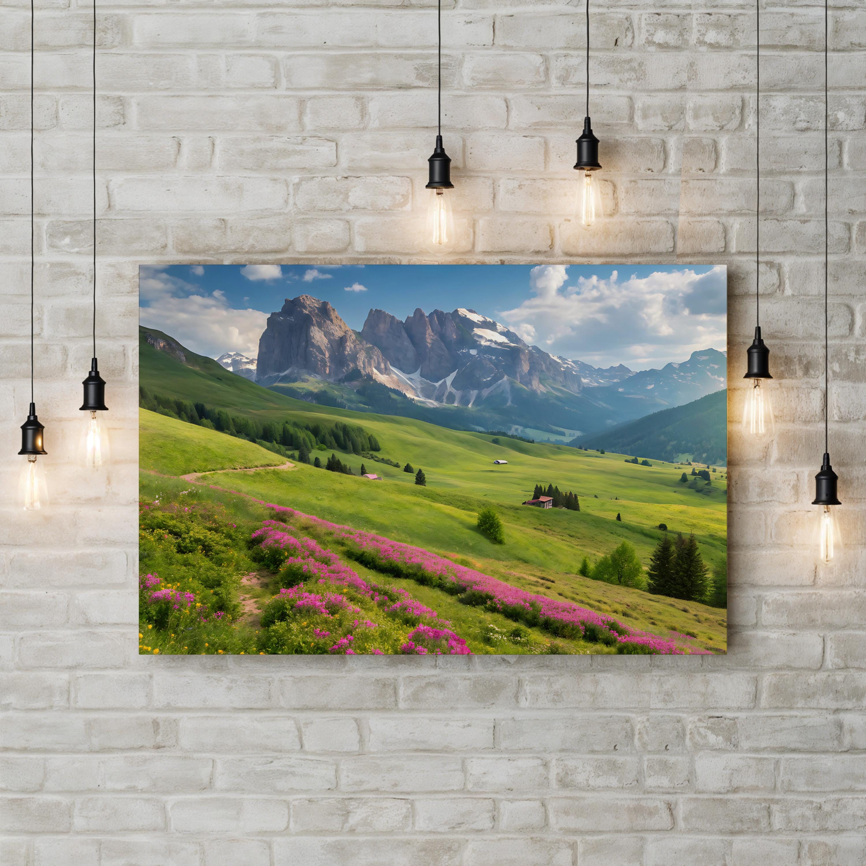 Glacier National Park Golden Hour – Vintage Photography Wall Art | Mountain Canvas Print