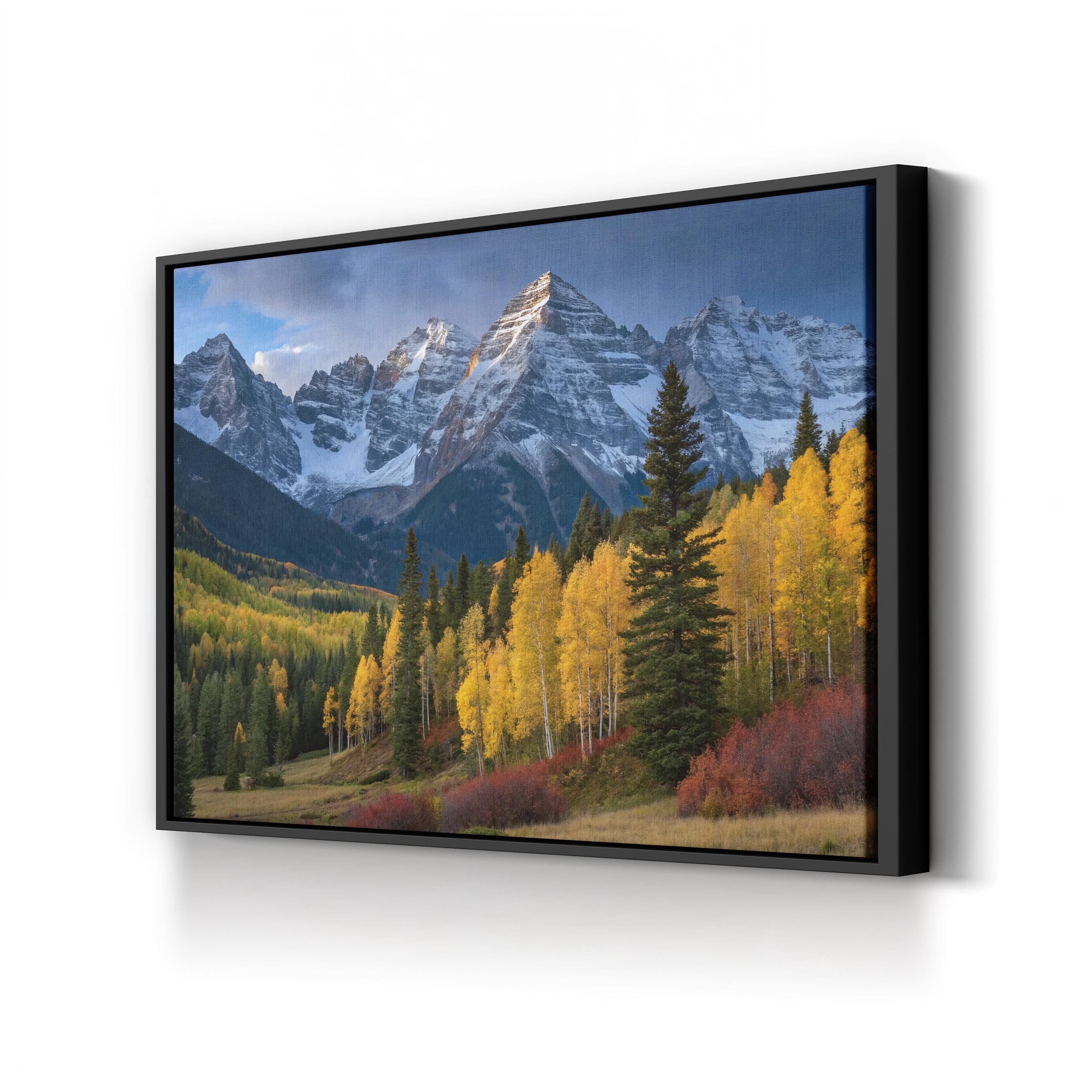 Autumn Aspen Mountain – Vintage Photography Wall Art | Fall Foliage Landscape Canvas Print