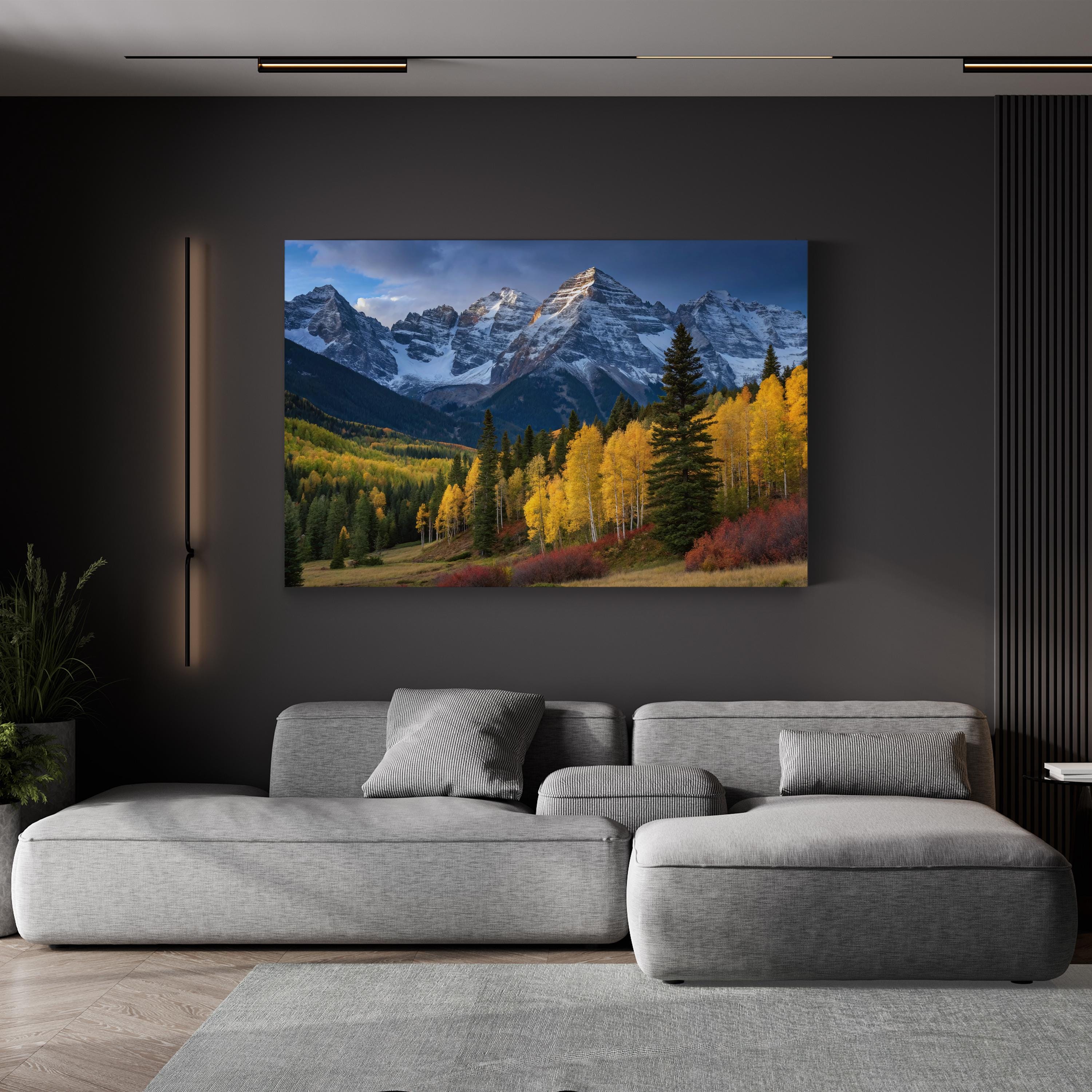 Autumn Aspen Mountain – Vintage Photography Wall Art | Fall Foliage Landscape Canvas Print