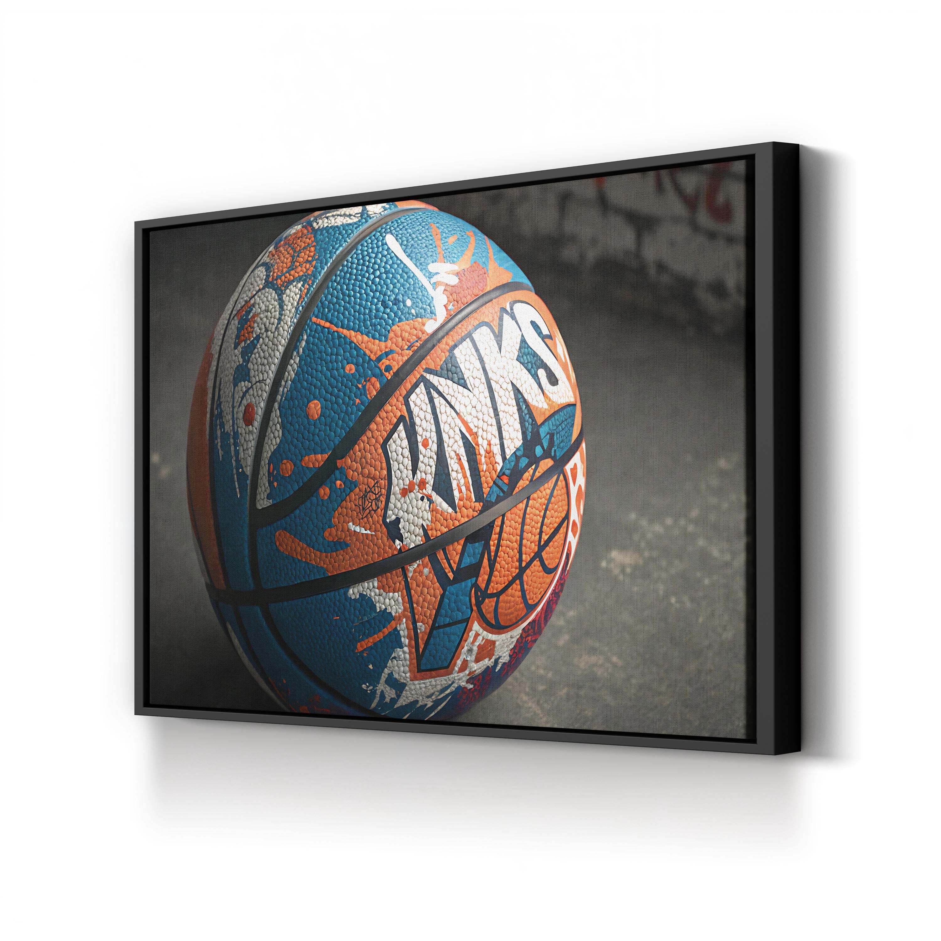 Knicks Graffiti Basketball – Period Illustration Wall Art | New York Sports Canvas Print