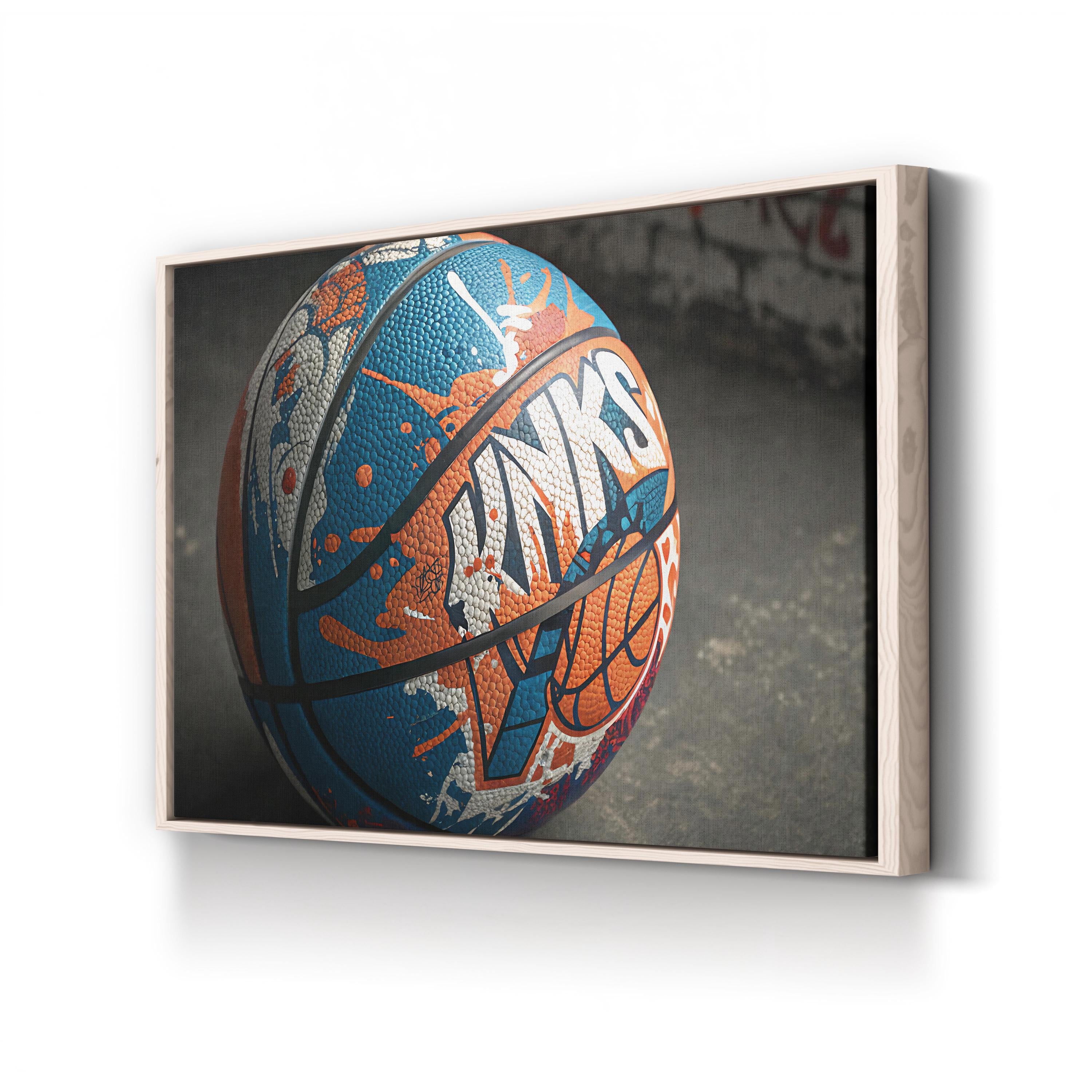 Knicks Graffiti Basketball – Period Illustration Wall Art | New York Sports Canvas Print