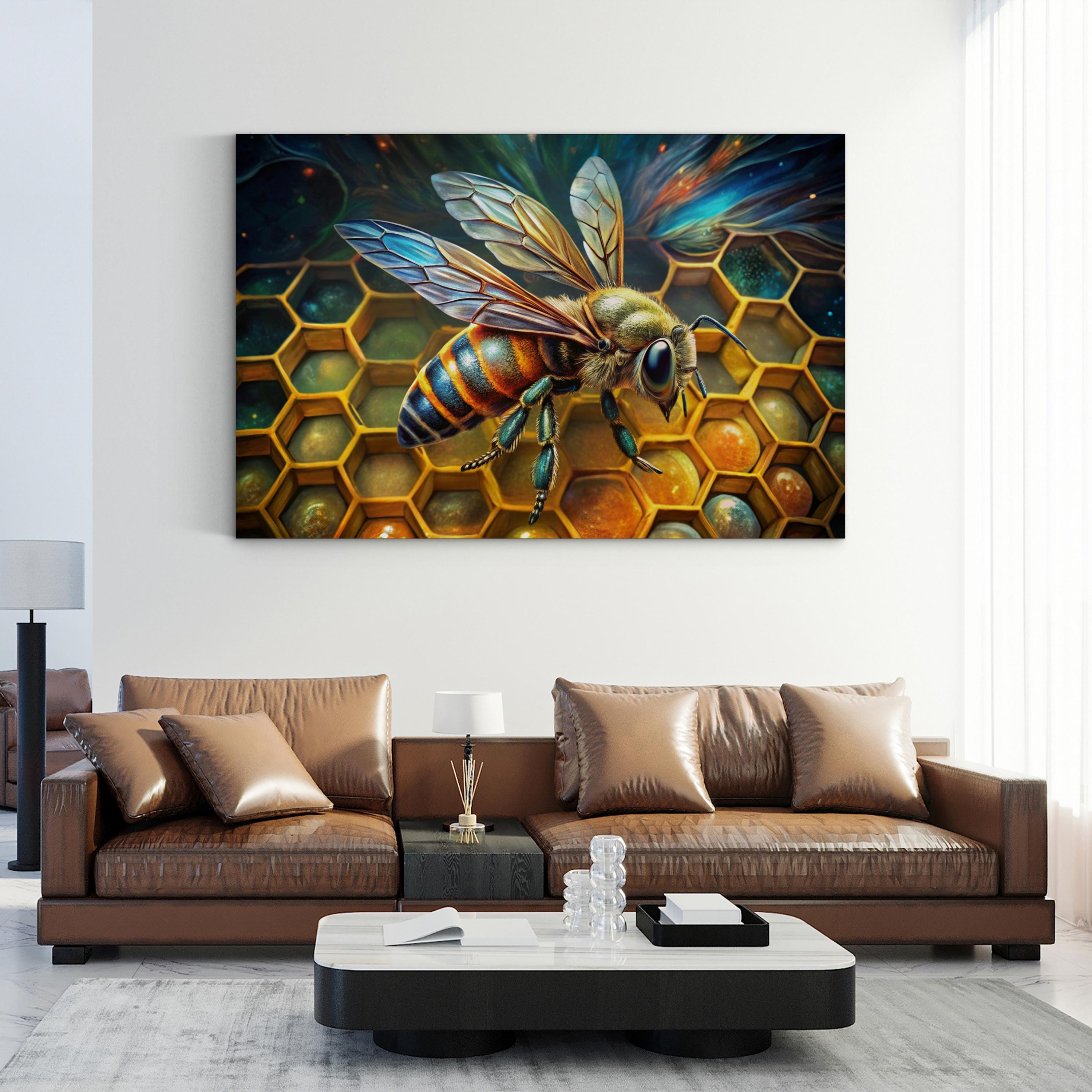 Graffiti Honeycomb Bee Canvas – Modern Street Art Wall Art