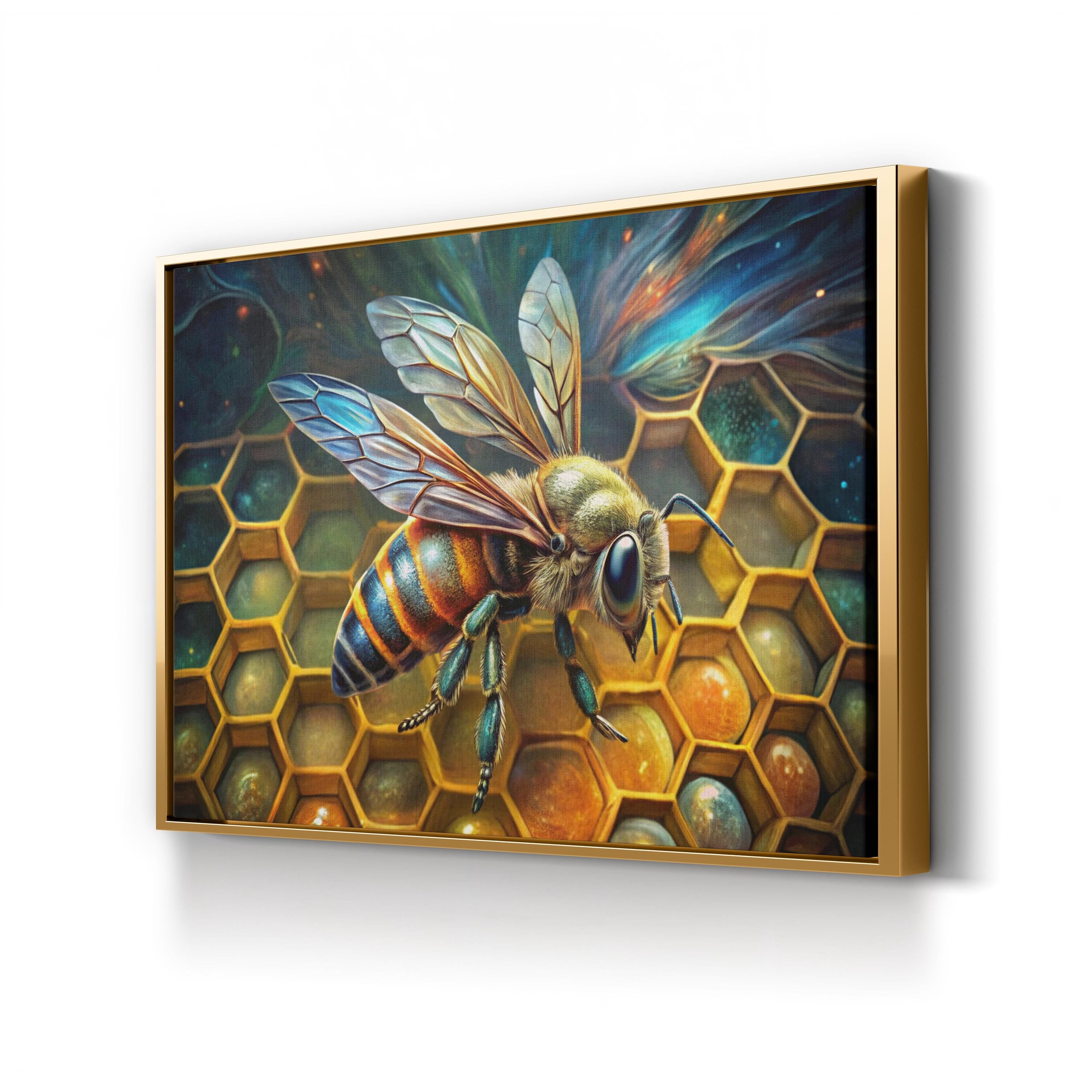Graffiti Honeycomb Bee Canvas – Modern Street Art Wall Art