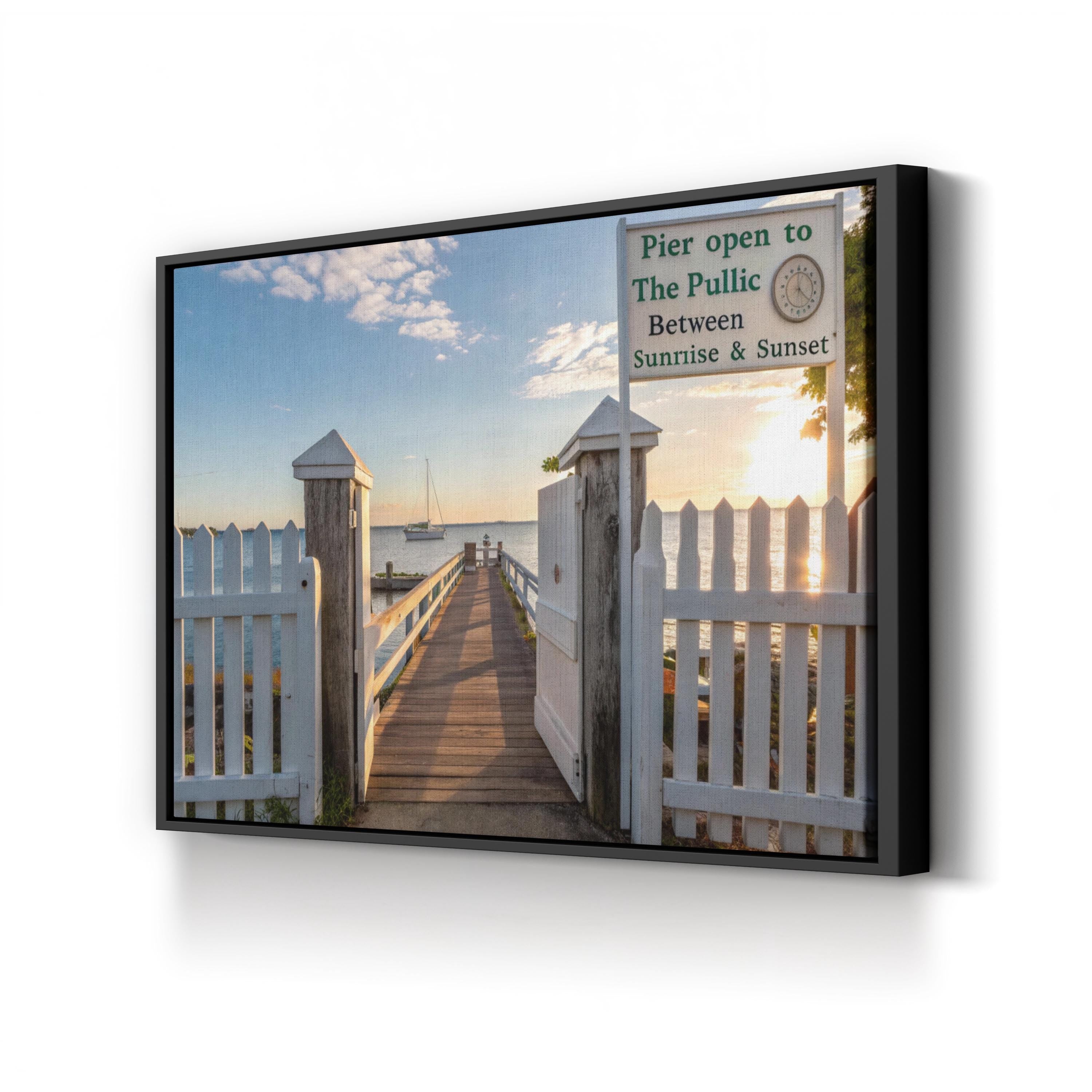 Coastal Sunrise Pier – Vintage Photography Wall Art | Beach House Canvas Print