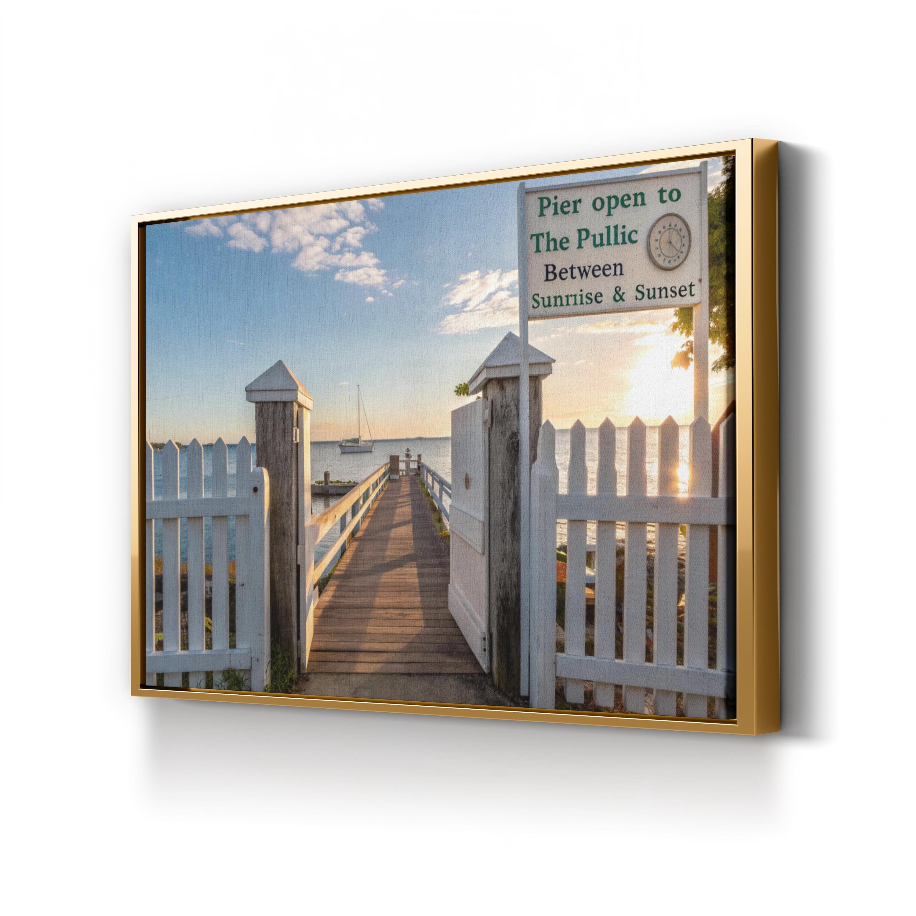 Coastal Sunrise Pier – Vintage Photography Wall Art | Beach House Canvas Print