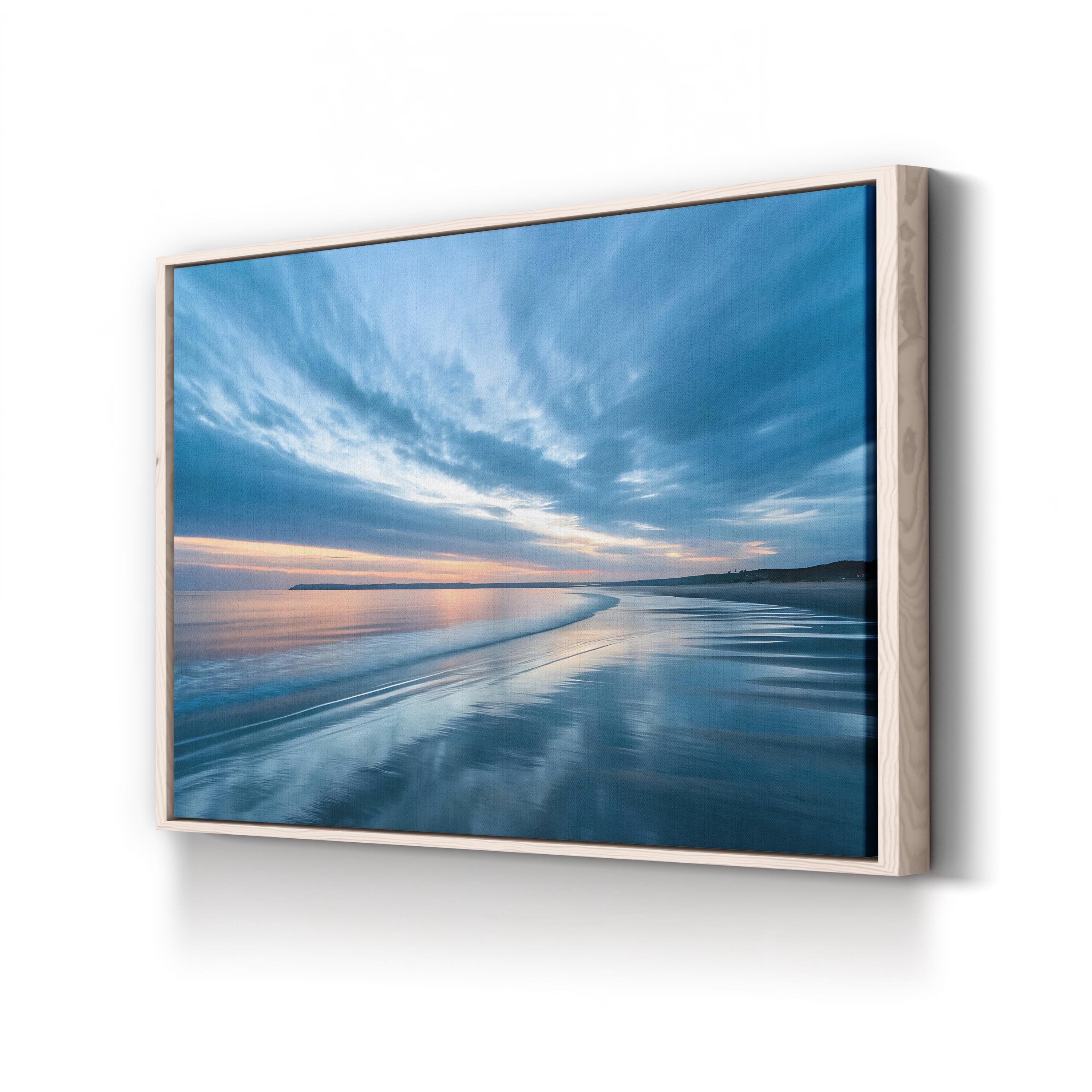 Blue Hour Coastal Reflection – Vintage Photography Wall Art | Nautical Canvas Print