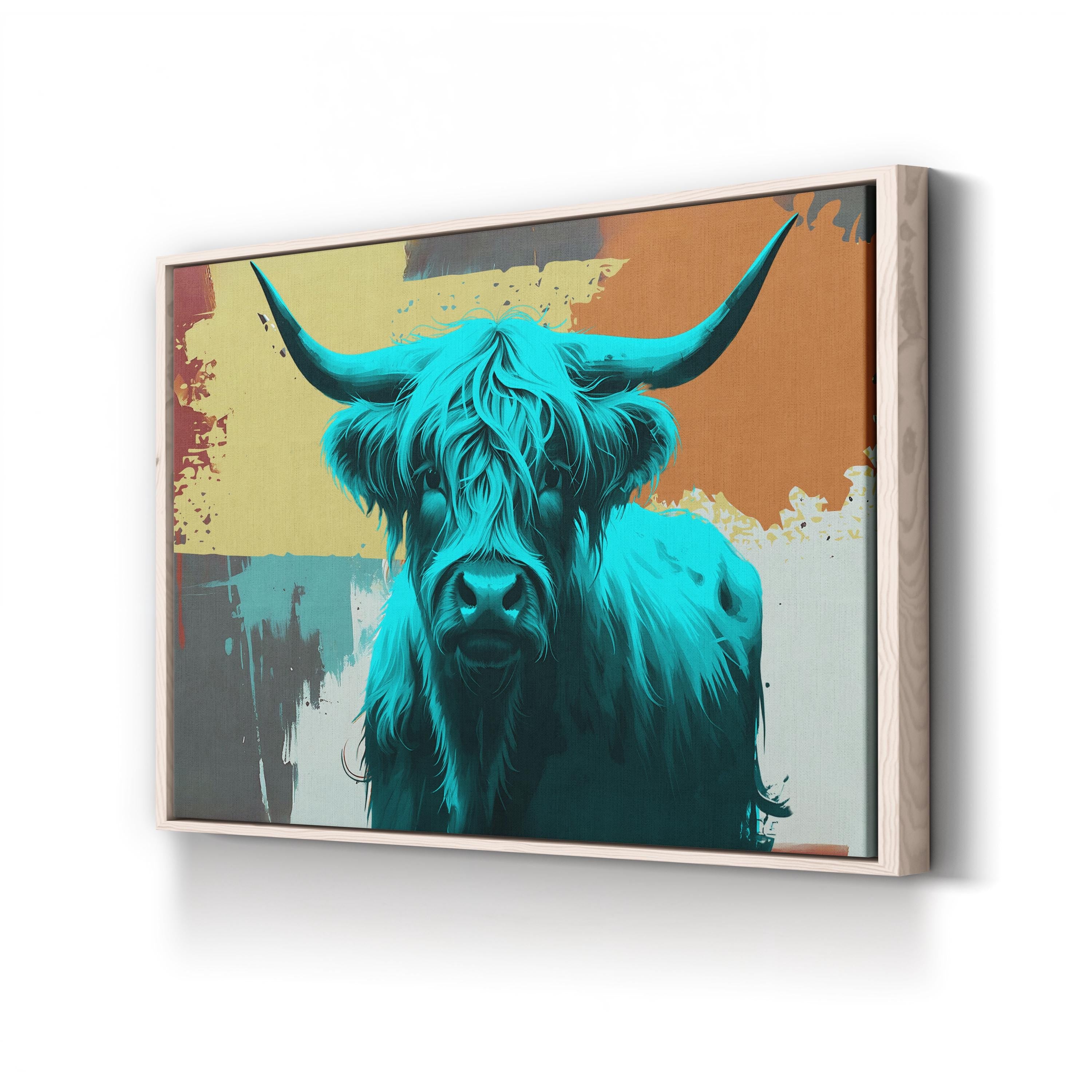 Highland Cow Canvas – Framed Nature Photography Wall Art