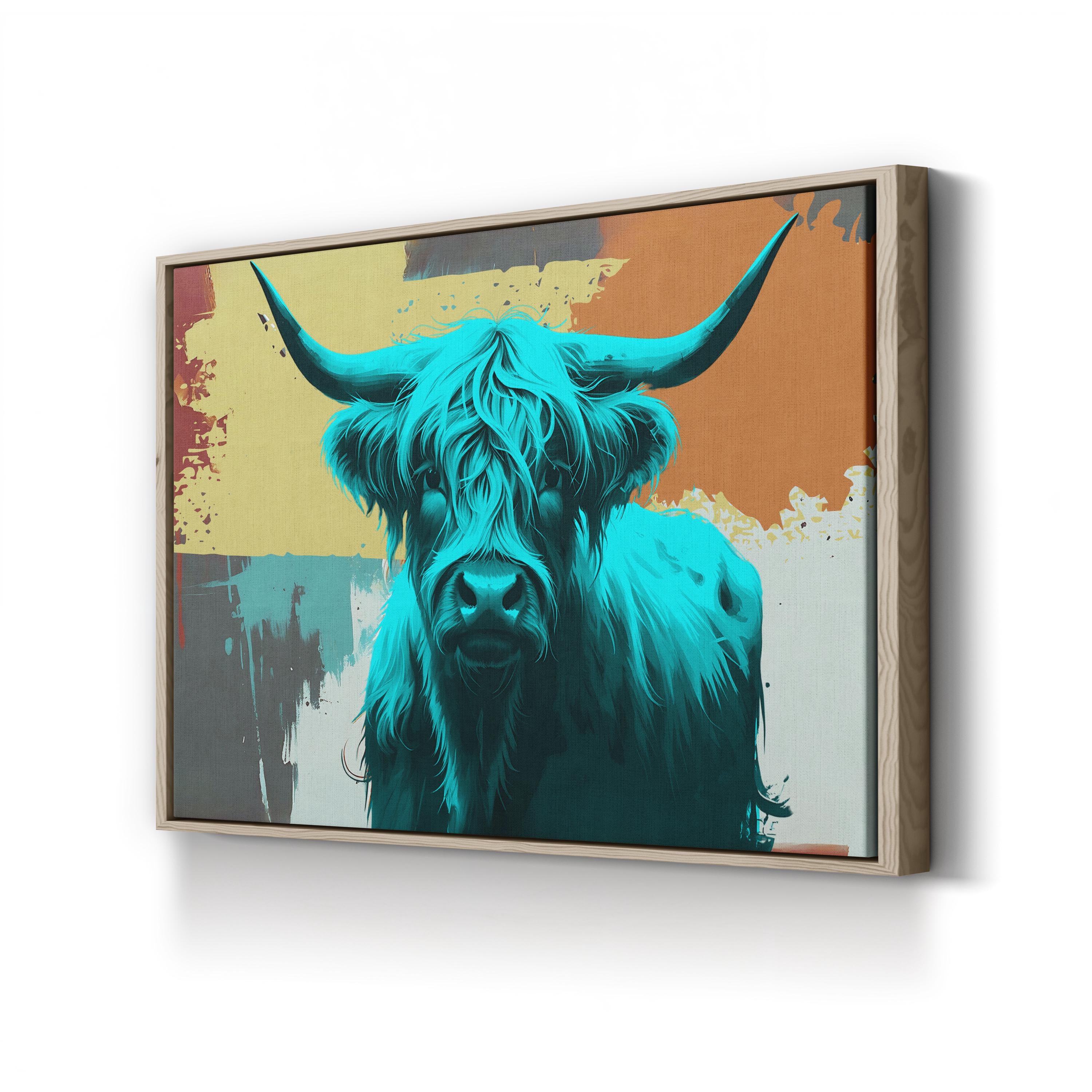 Highland Cow Canvas – Framed Nature Photography Wall Art