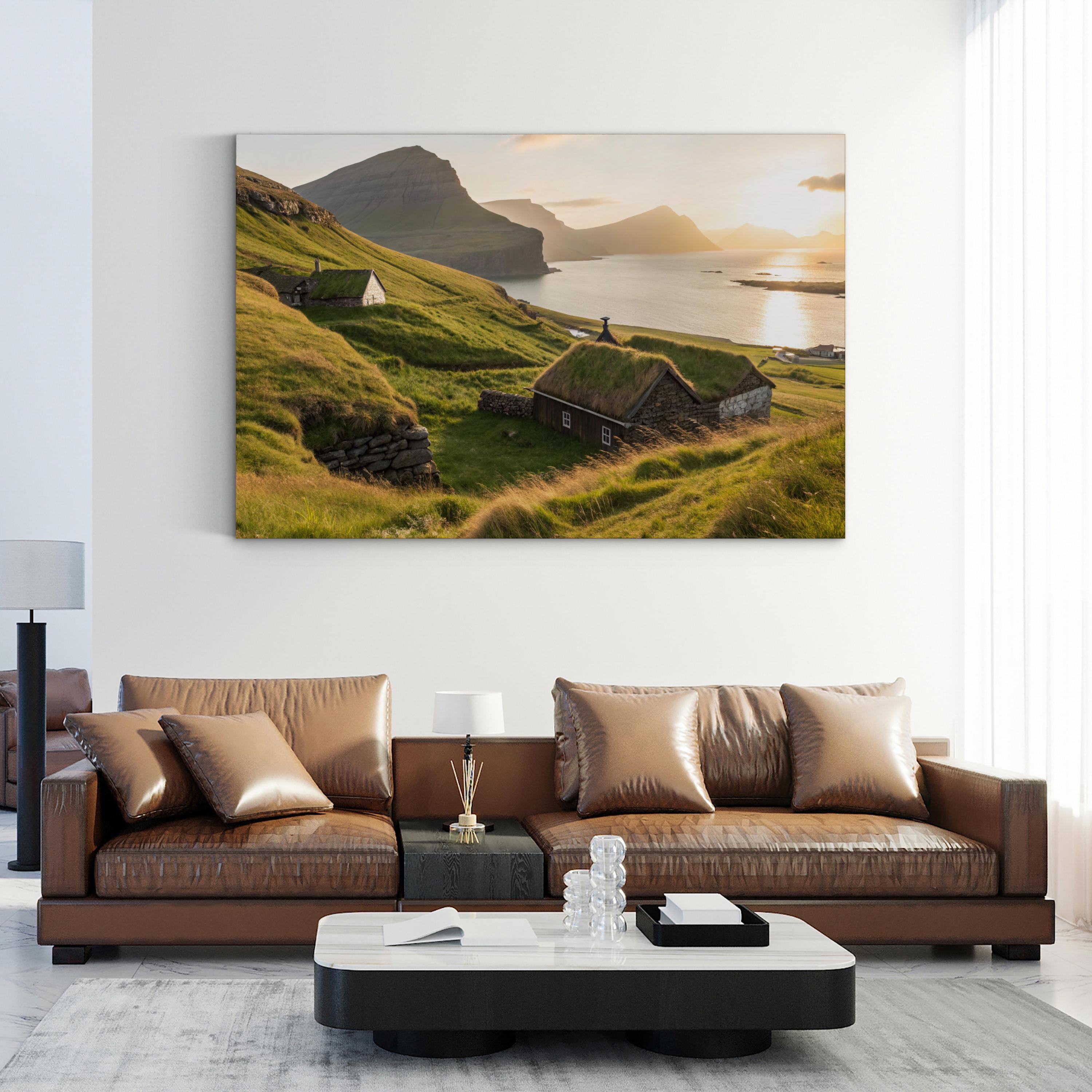 Faroe Islands Coast – Vintage Photography Wall Art | Scenic Landscape Canvas Print