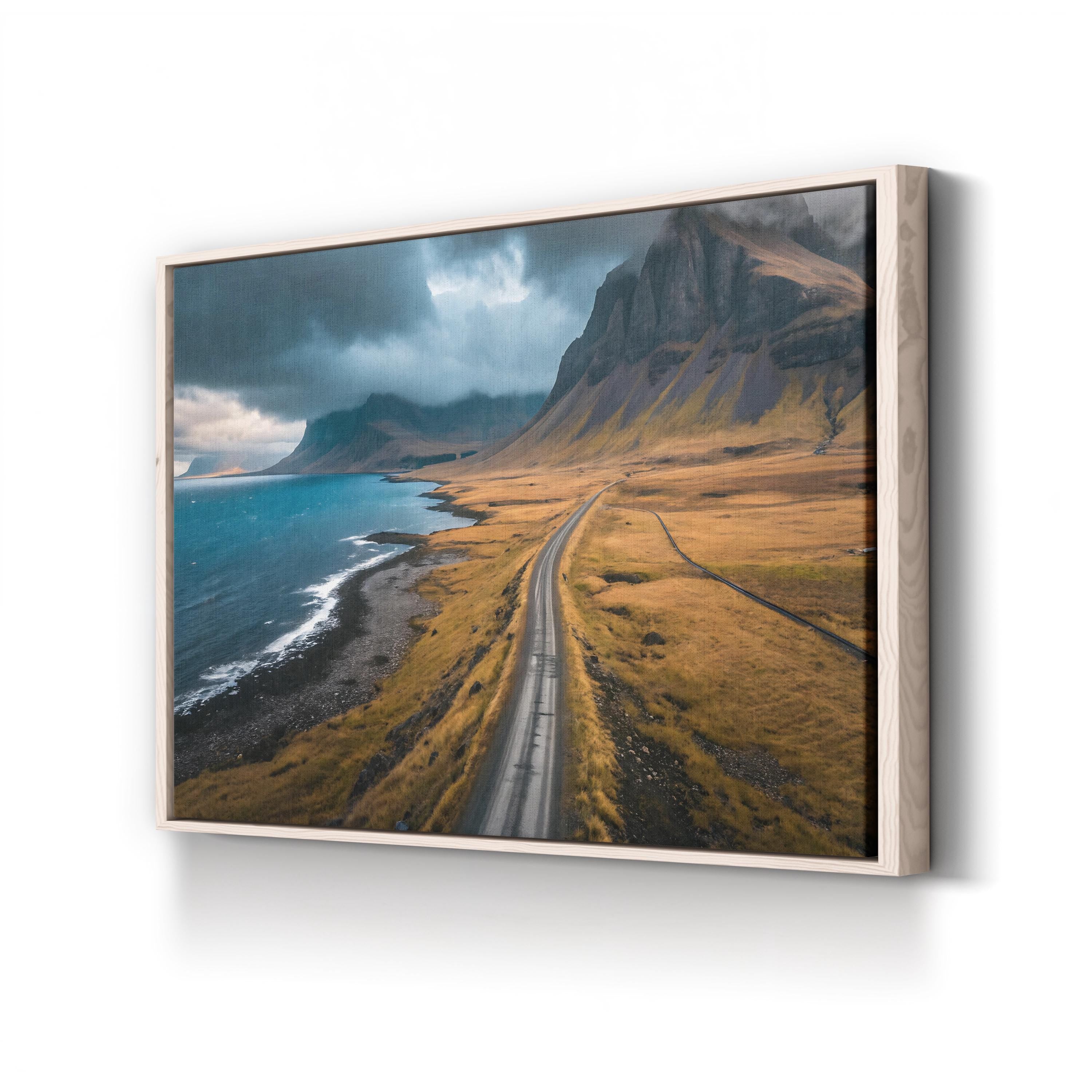 Iceland Coastal Road — Höfn, Southeast Iceland Mountain & North Atlantic Canvas Wall Art