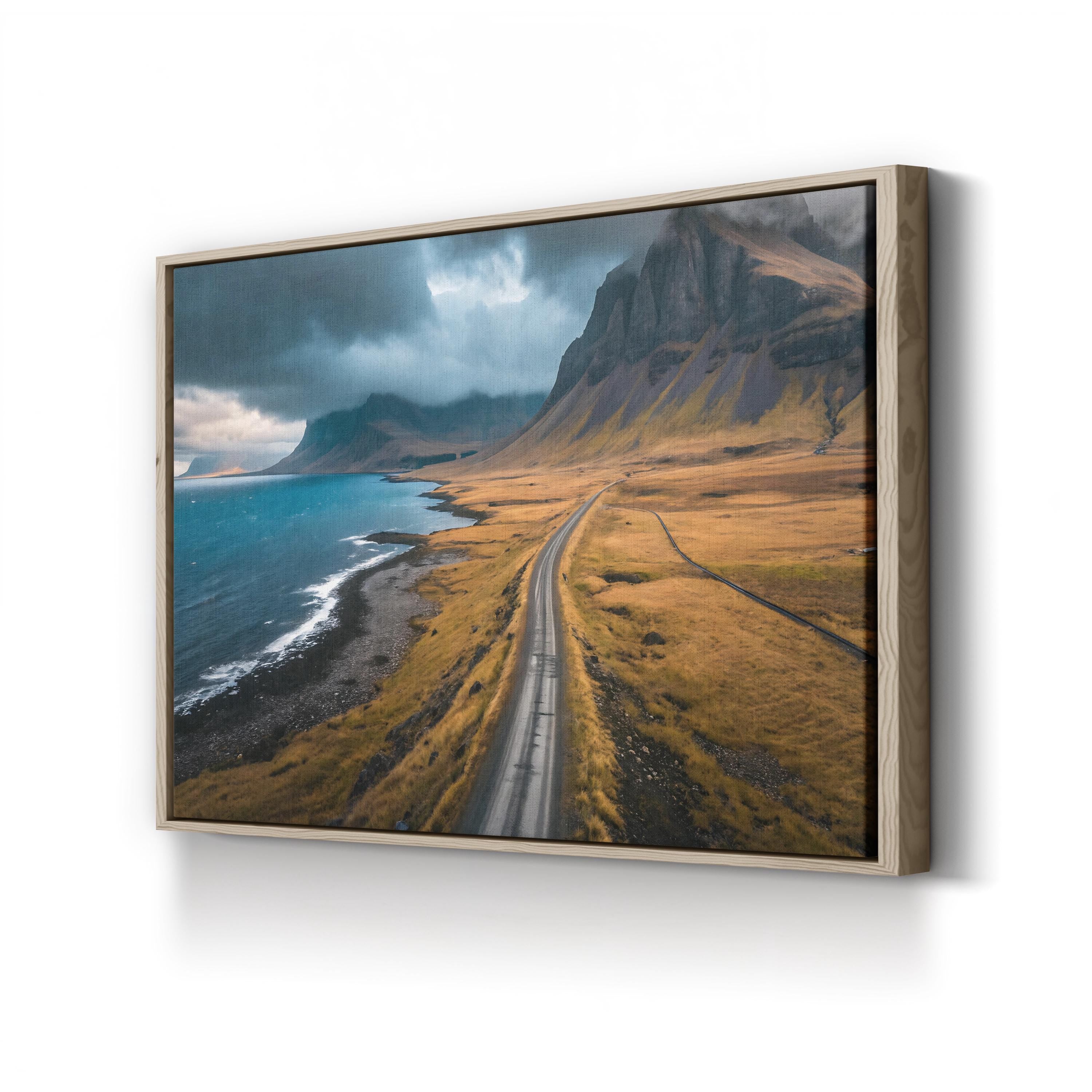 Iceland Coastal Road — Höfn, Southeast Iceland Mountain & North Atlantic Canvas Wall Art