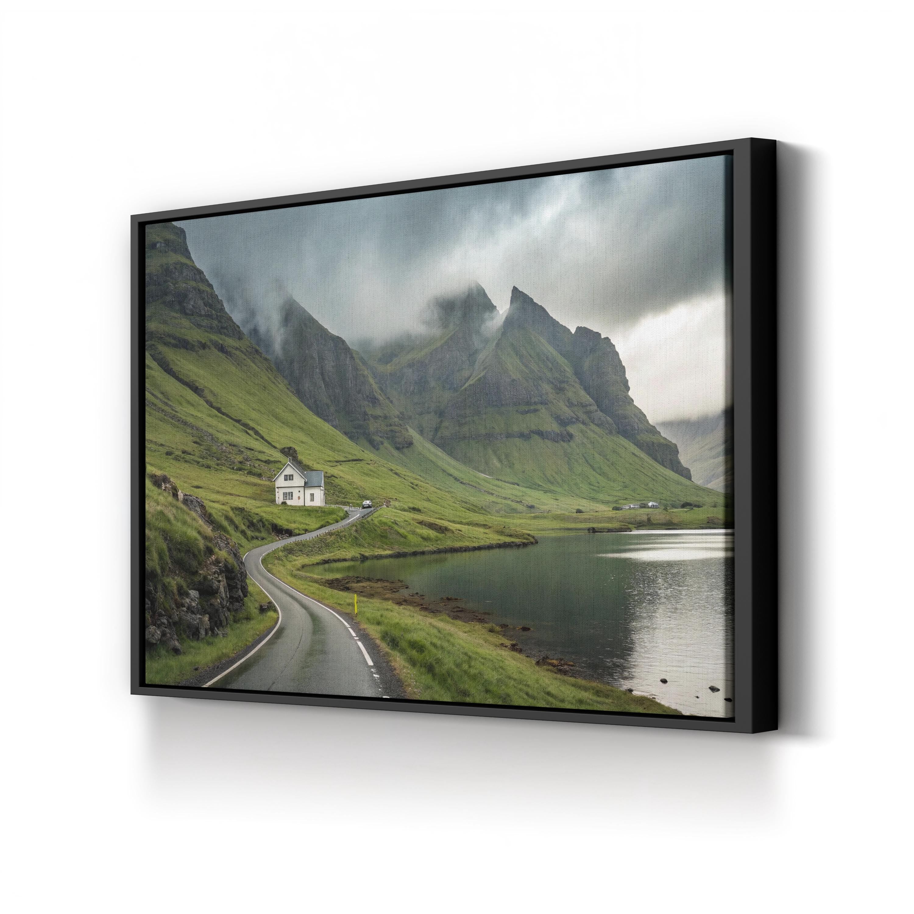 Icelandic Mountain Landscape Canvas Print: Coastal Nature Wall Art