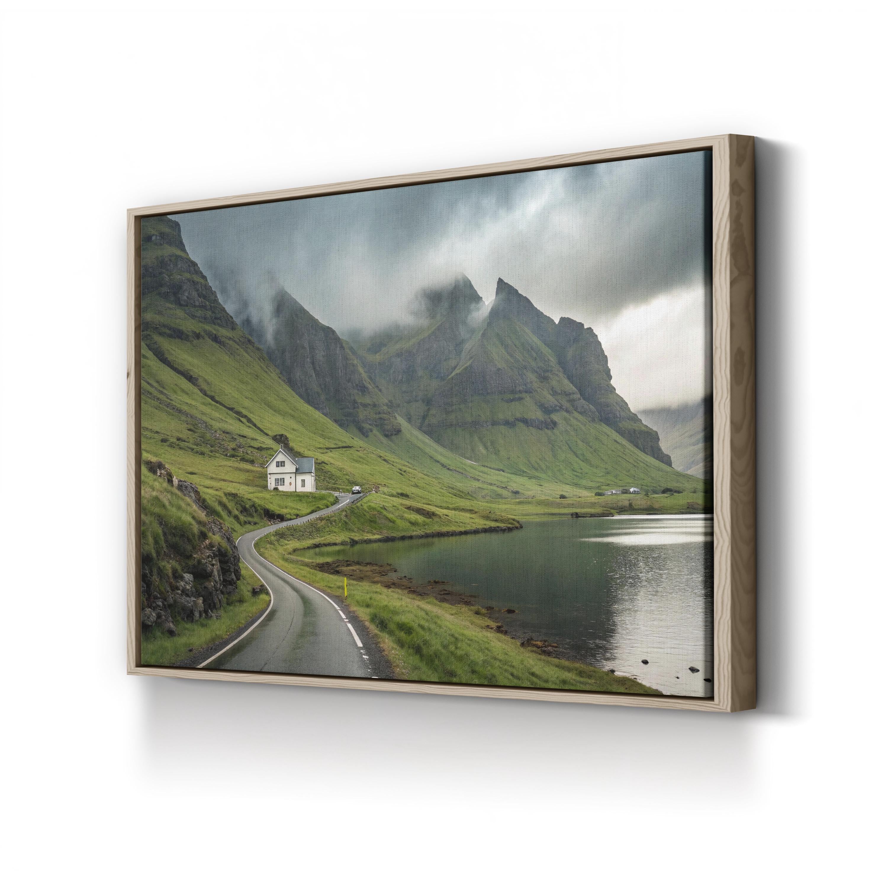 Icelandic Mountain Landscape Canvas Print: Coastal Nature Wall Art