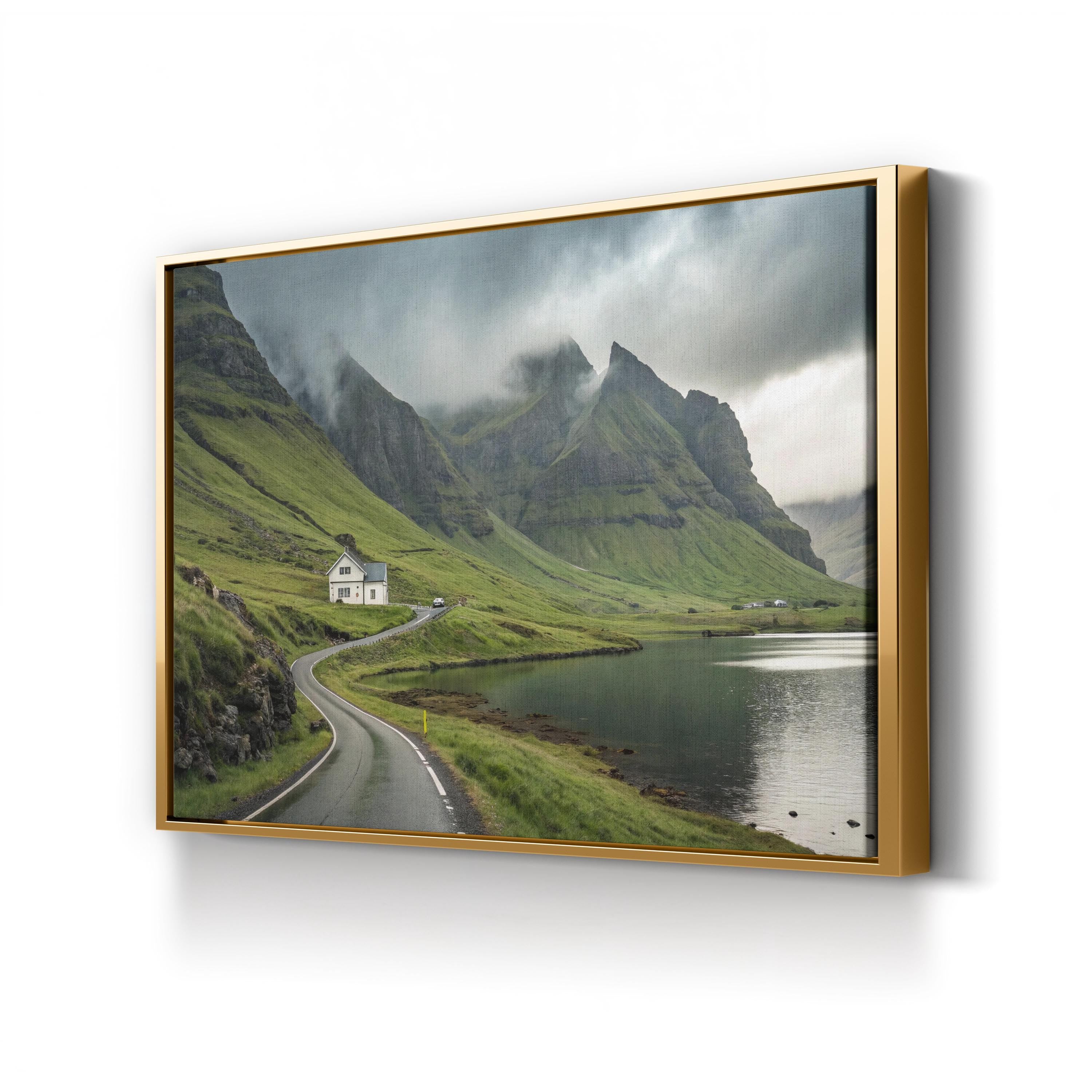 Icelandic Mountain Landscape Canvas Print: Coastal Nature Wall Art