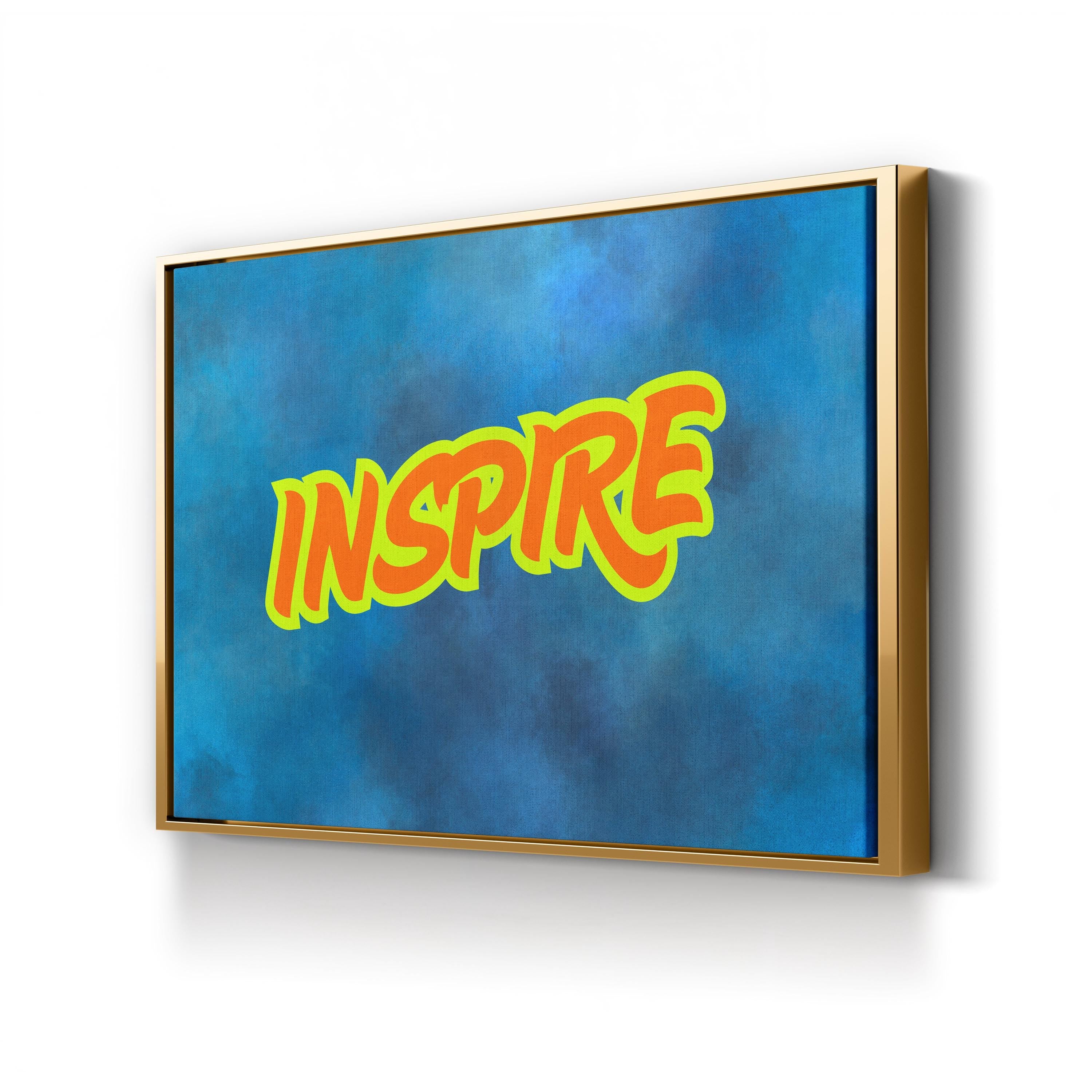 INSPIRE – Calligraphy Motivational Typography Canvas Art Print