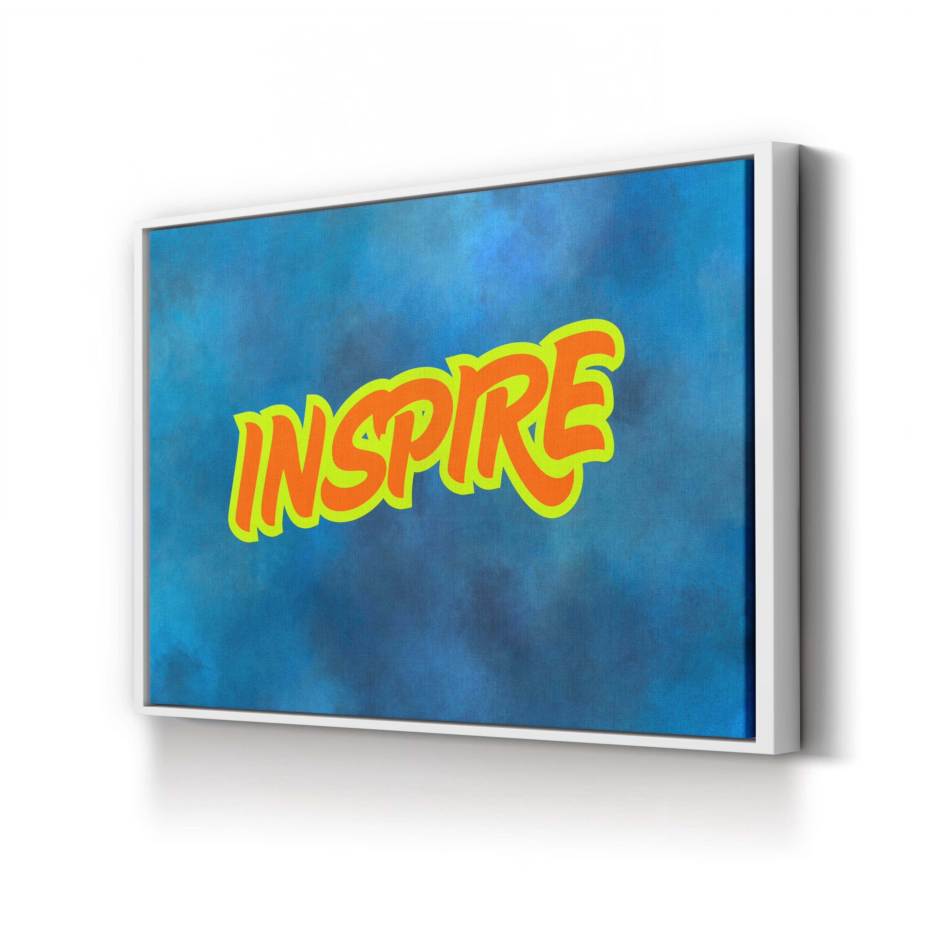 INSPIRE – Calligraphy Motivational Typography Canvas Art Print