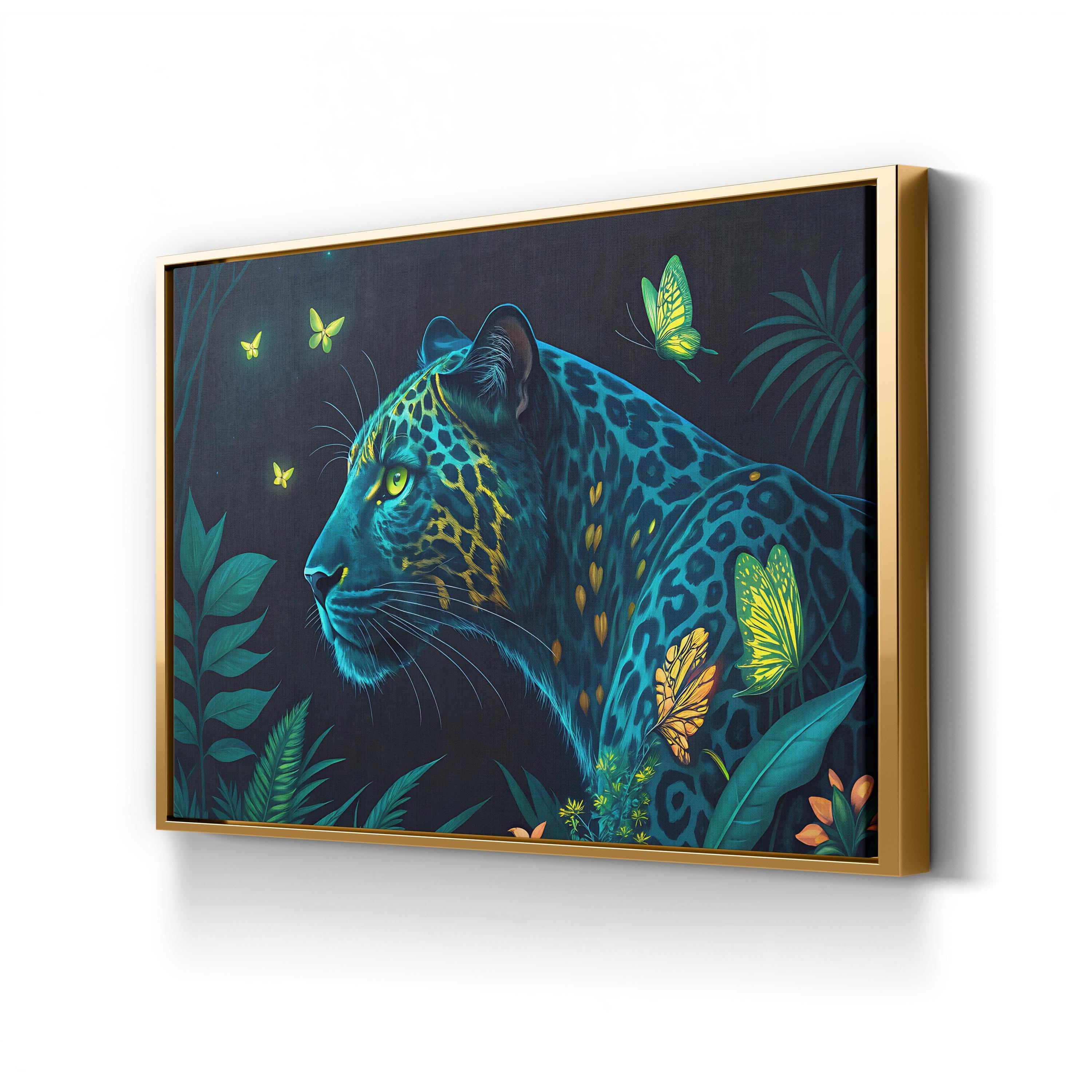 Jungle Leopard – Period Illustration Wall Art | Wildlife Canvas Print
