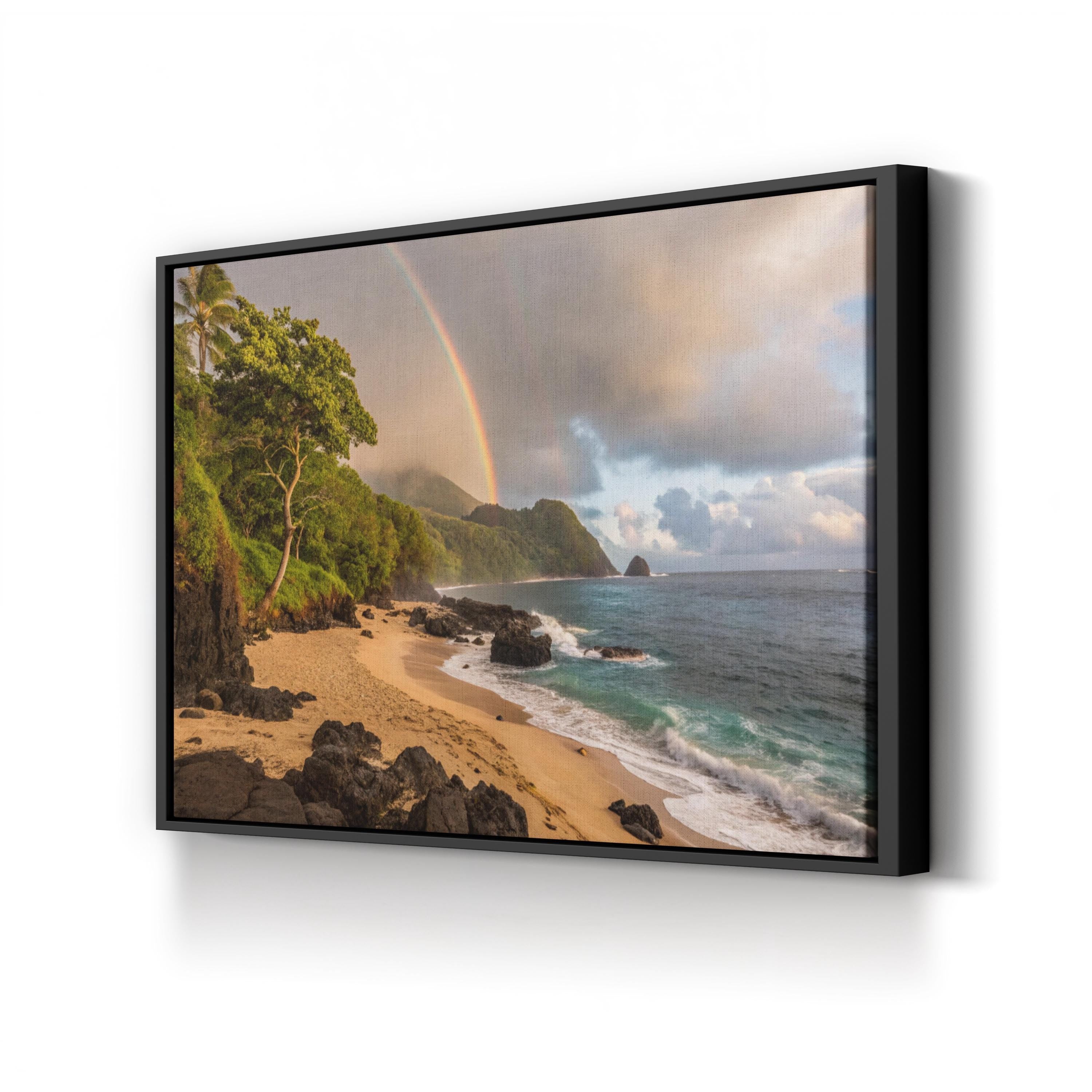 Kauai Rainbow Beach – Vintage Photography Wall Art | Coastal Ocean Canvas Print