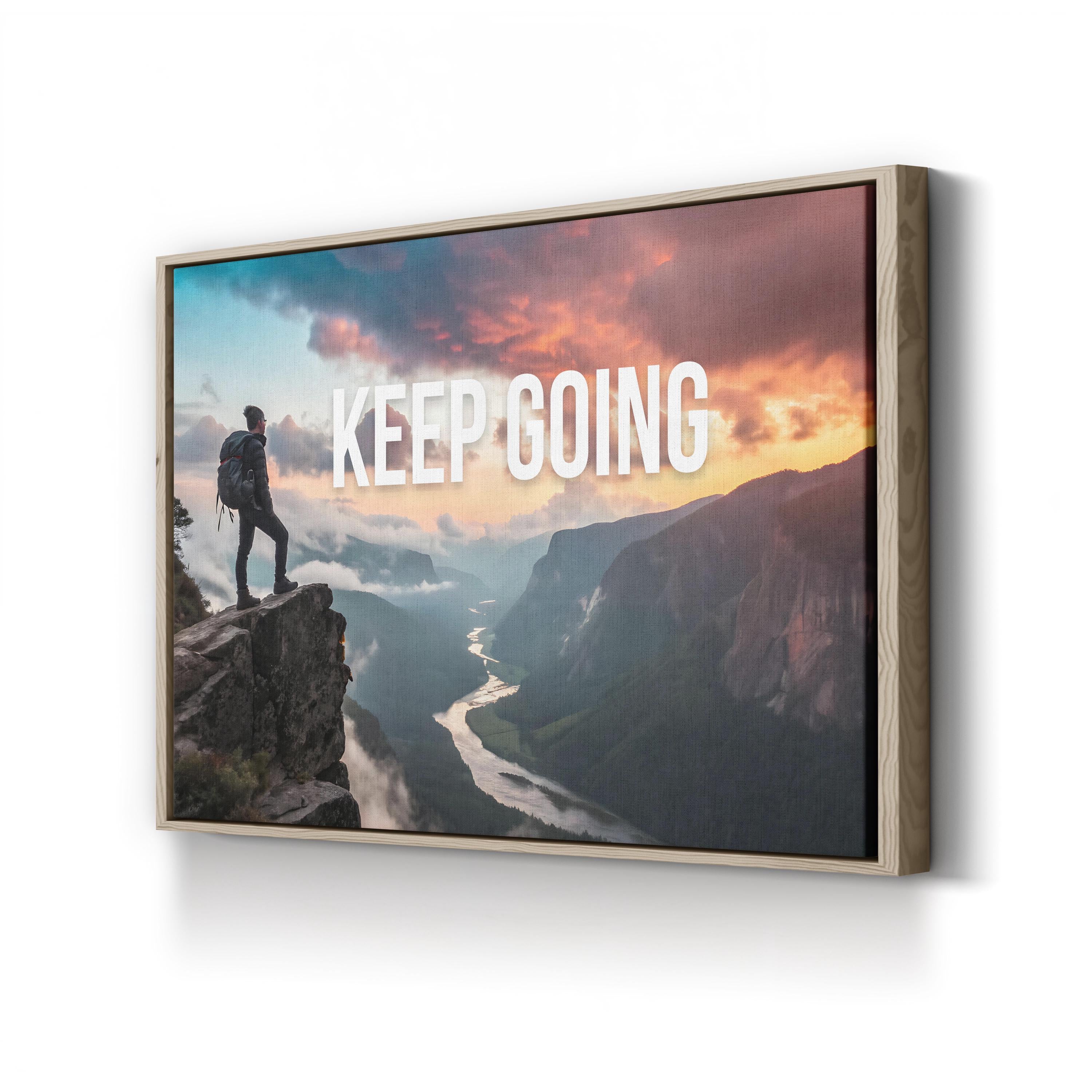Motivational Mountain Summit – Vintage Photography Wall Art | Inspirational Canvas Print