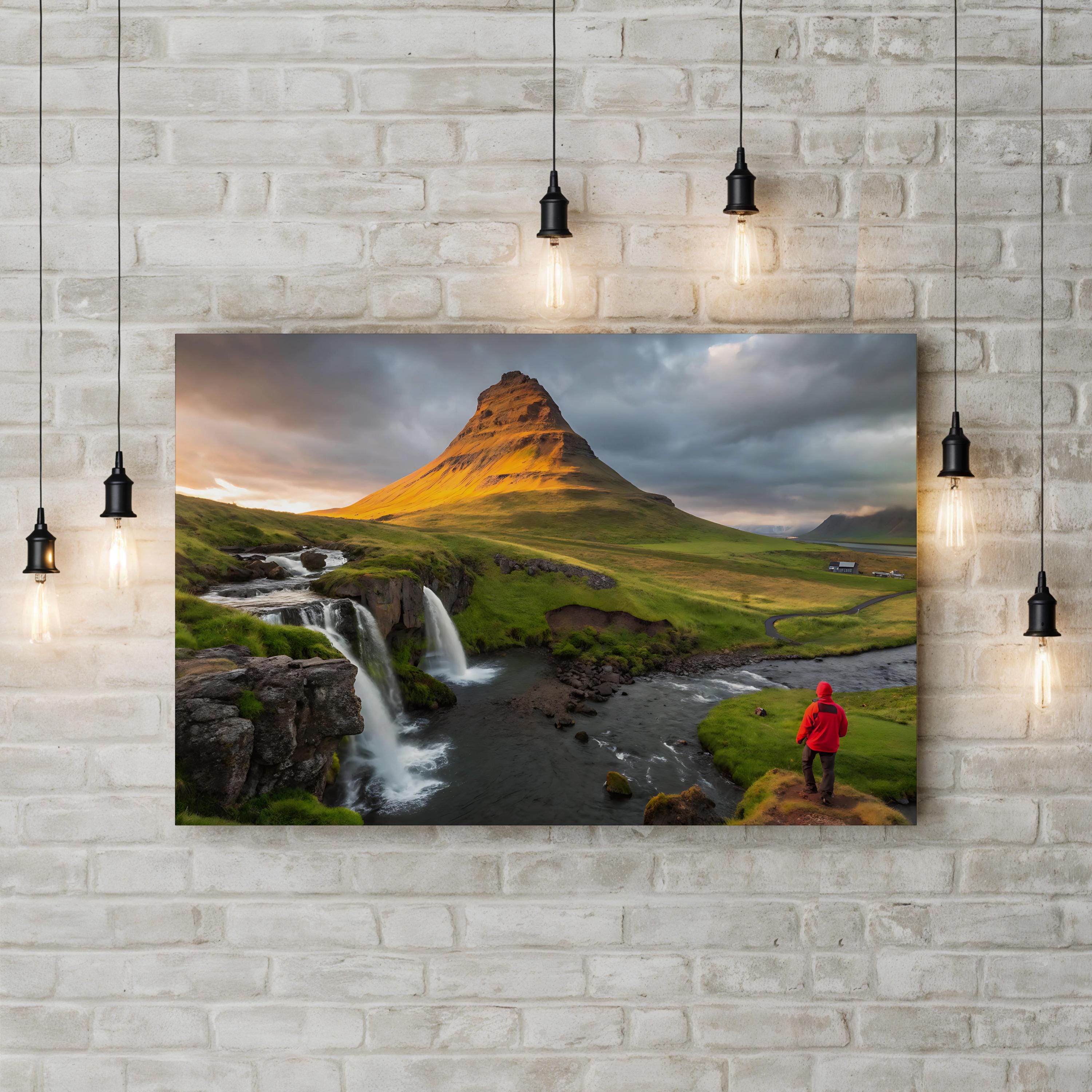Kirkjufell Mountain Iceland – Vintage Photography Wall Art | Landscape Canvas Print