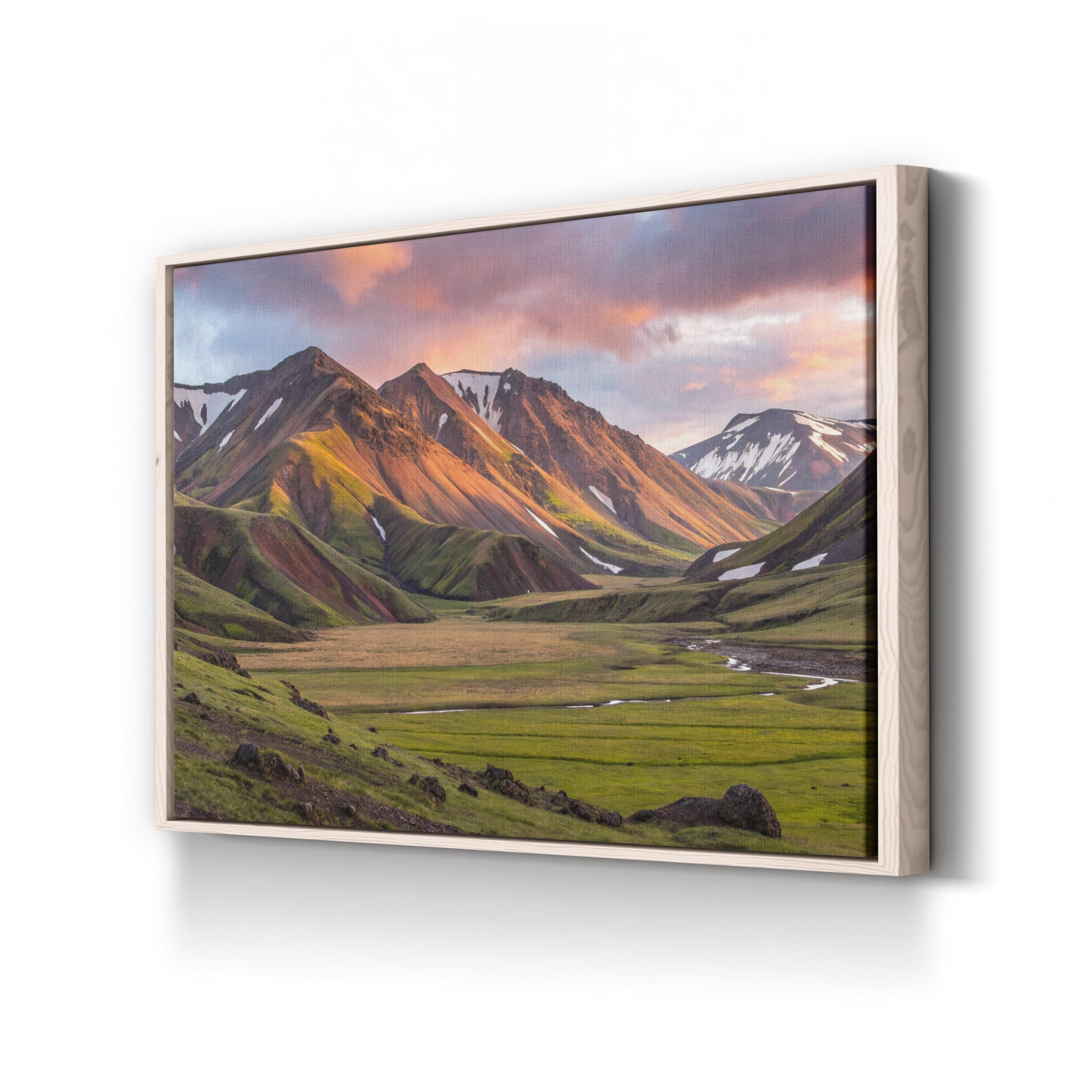 Landmannalaugar Rhyolite Mountains – Vintage Photography Wall Art | Iceland Canvas Print