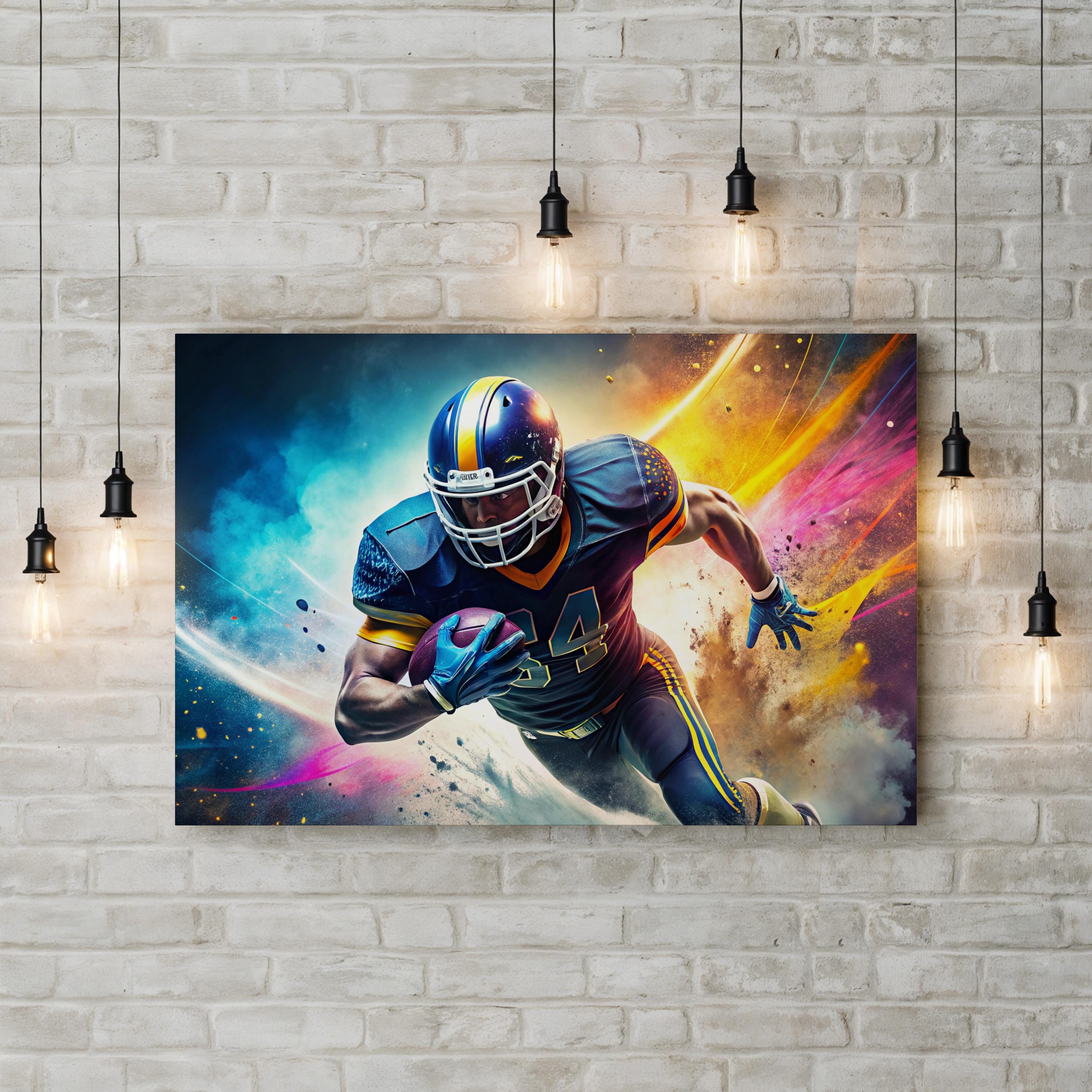 Football Running Back – Period Illustration Wall Art | Dynamic Sports Canvas Print