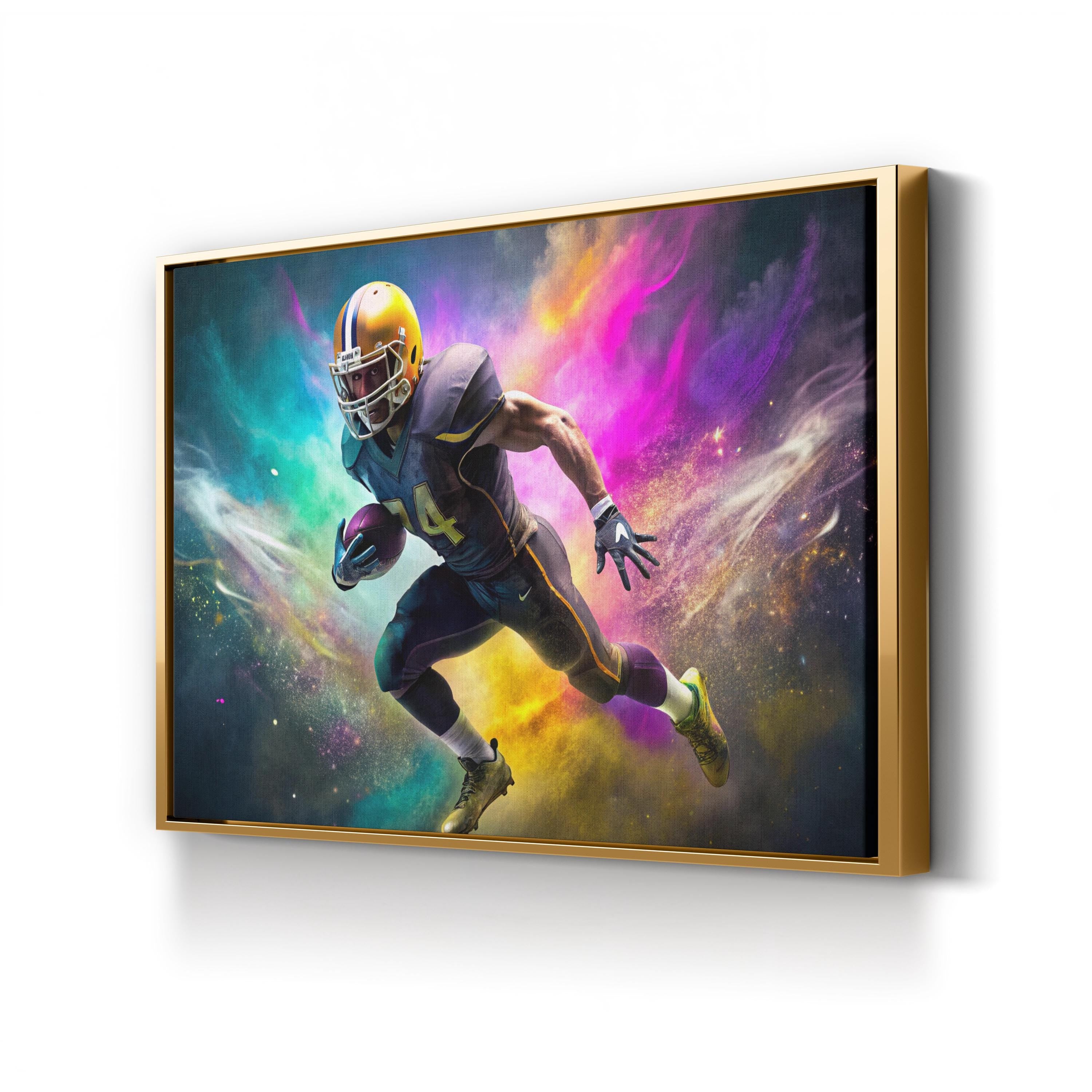 Football Running Back Action – Period Illustration Wall Art | Dynamic Sports Canvas Print