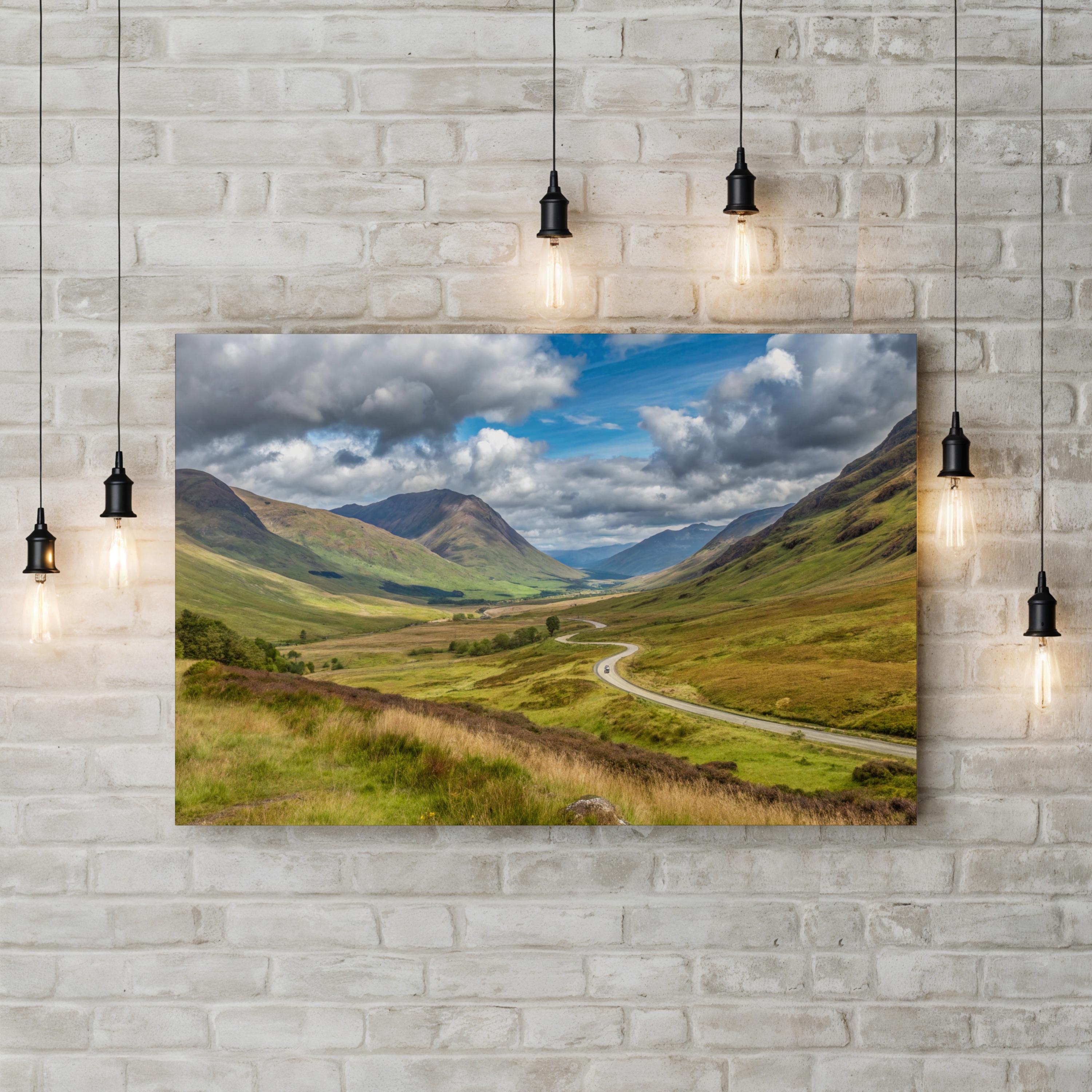 Scottish Highlands Rolling Hills – Vintage Photography Wall Art | Landscape Canvas Print