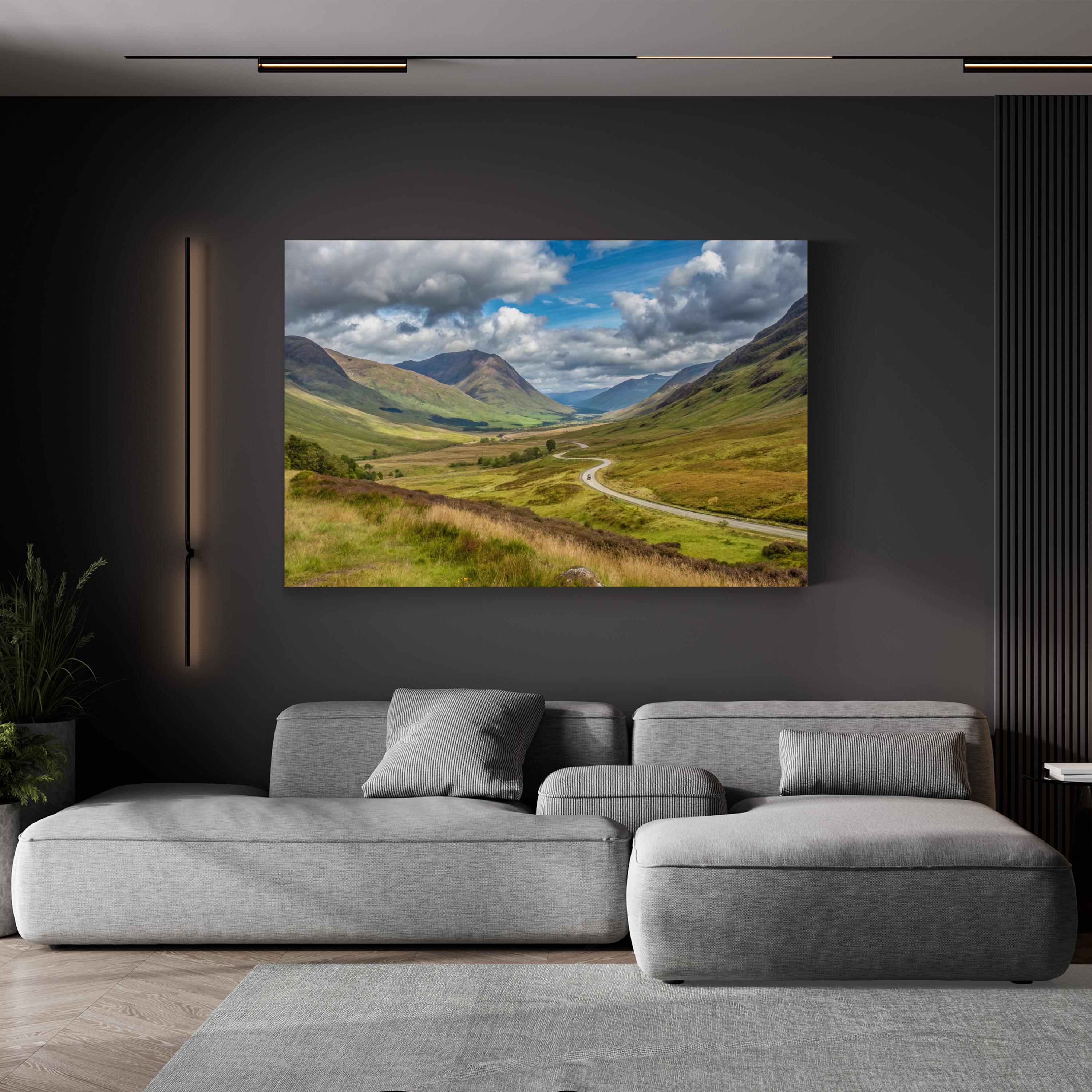 Scottish Highlands Rolling Hills – Vintage Photography Wall Art | Landscape Canvas Print