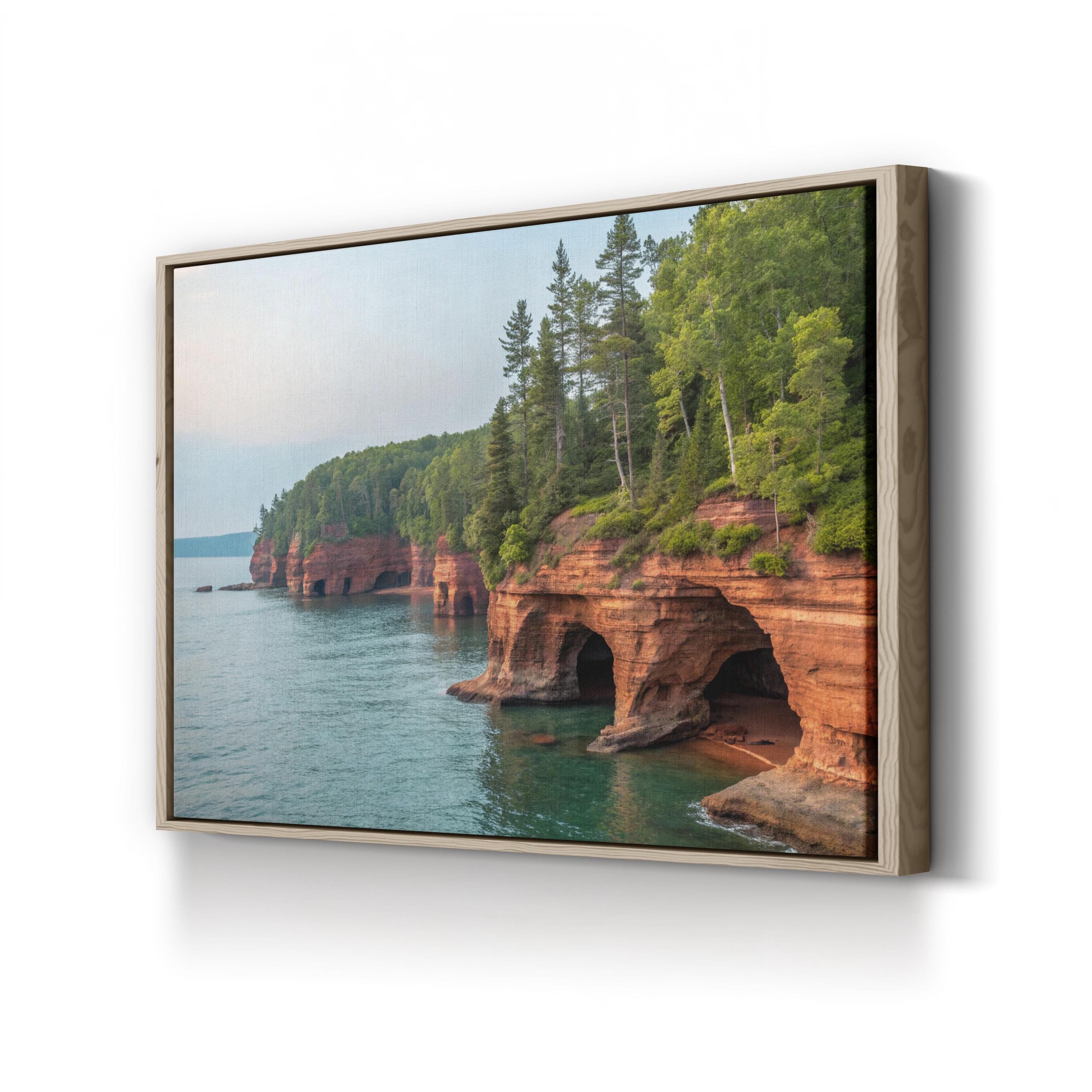 Sea Caves Apostle Islands— Lake Superior Sandstone Cliffs Print, Wisconsin Coastal Landscape