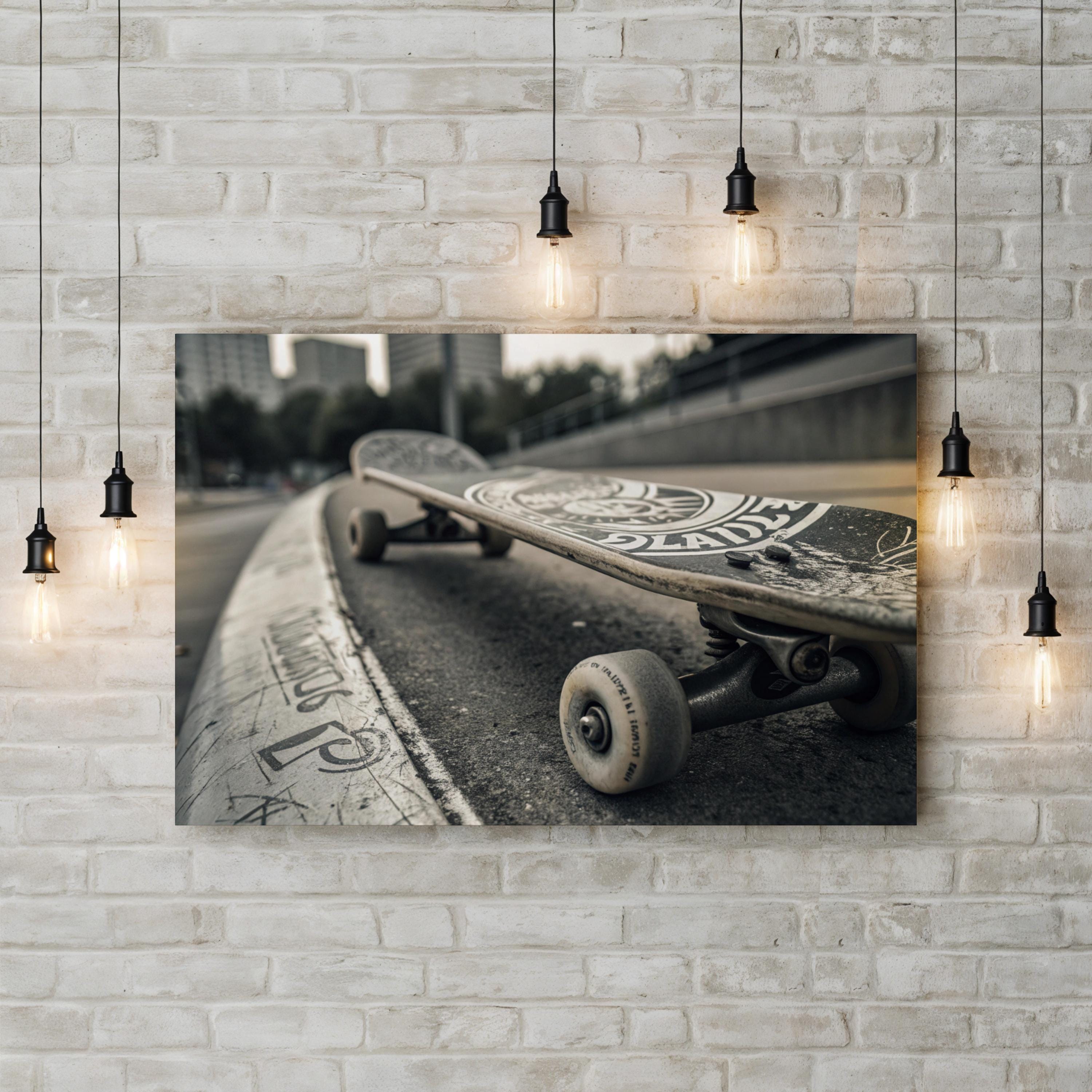 Skateboard Close-Up – Vintage Photography Wall Art | Urban Street Canvas Print