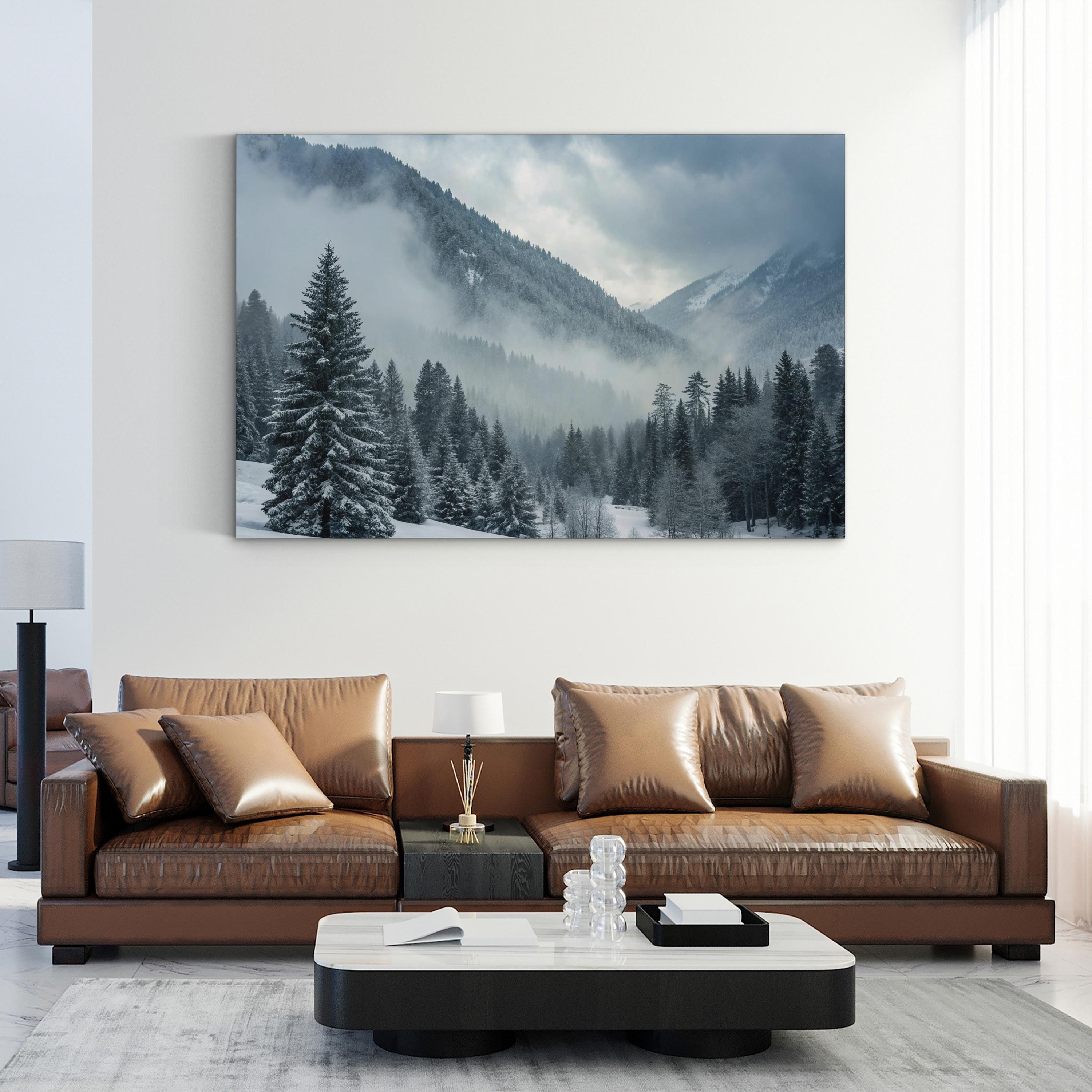 Snowy Mountain Winter – Vintage Photography Wall Art | Alpine Landscape Canvas Print