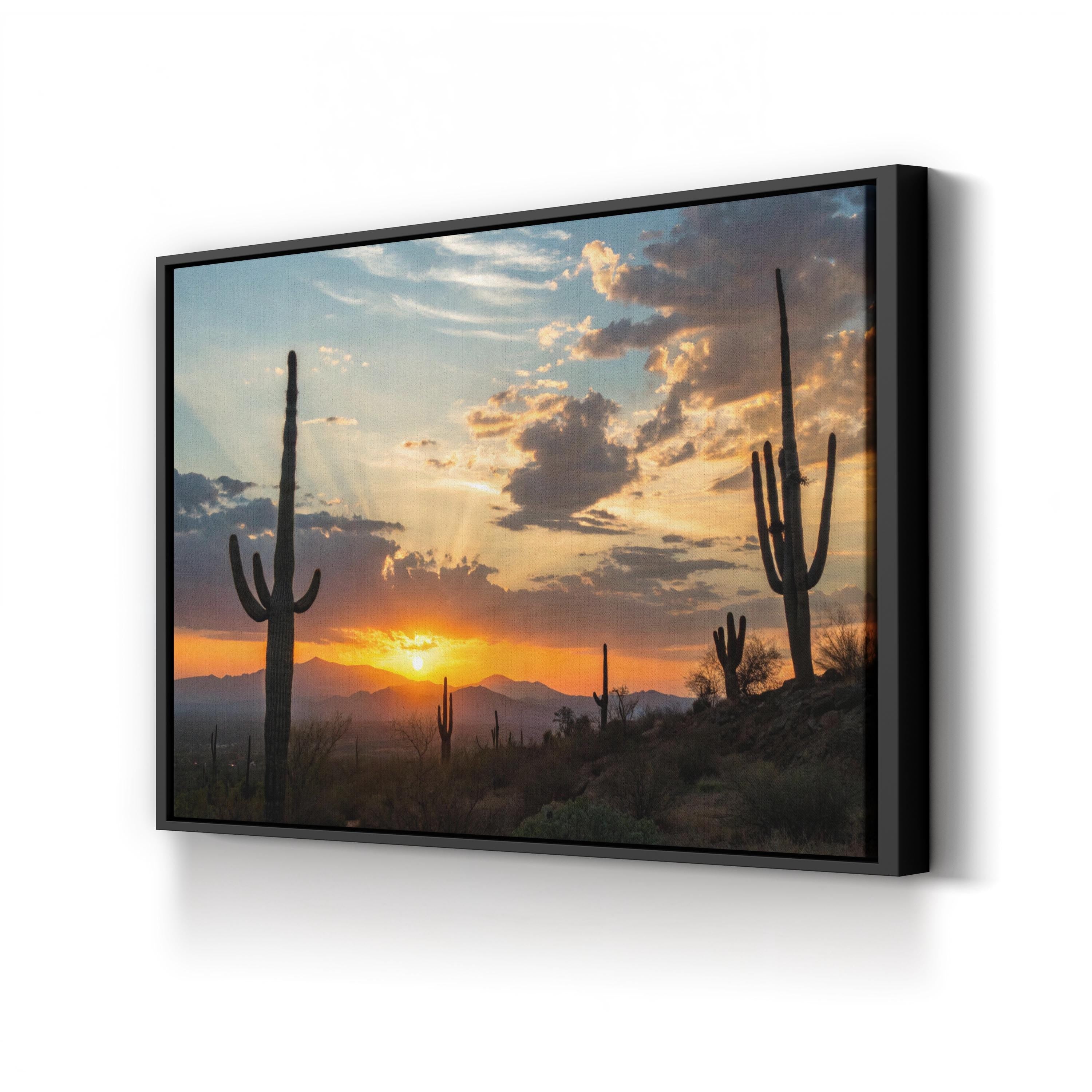 Sonoran Desert Sunset – Vintage Photography Wall Art | Southwestern Canvas Print