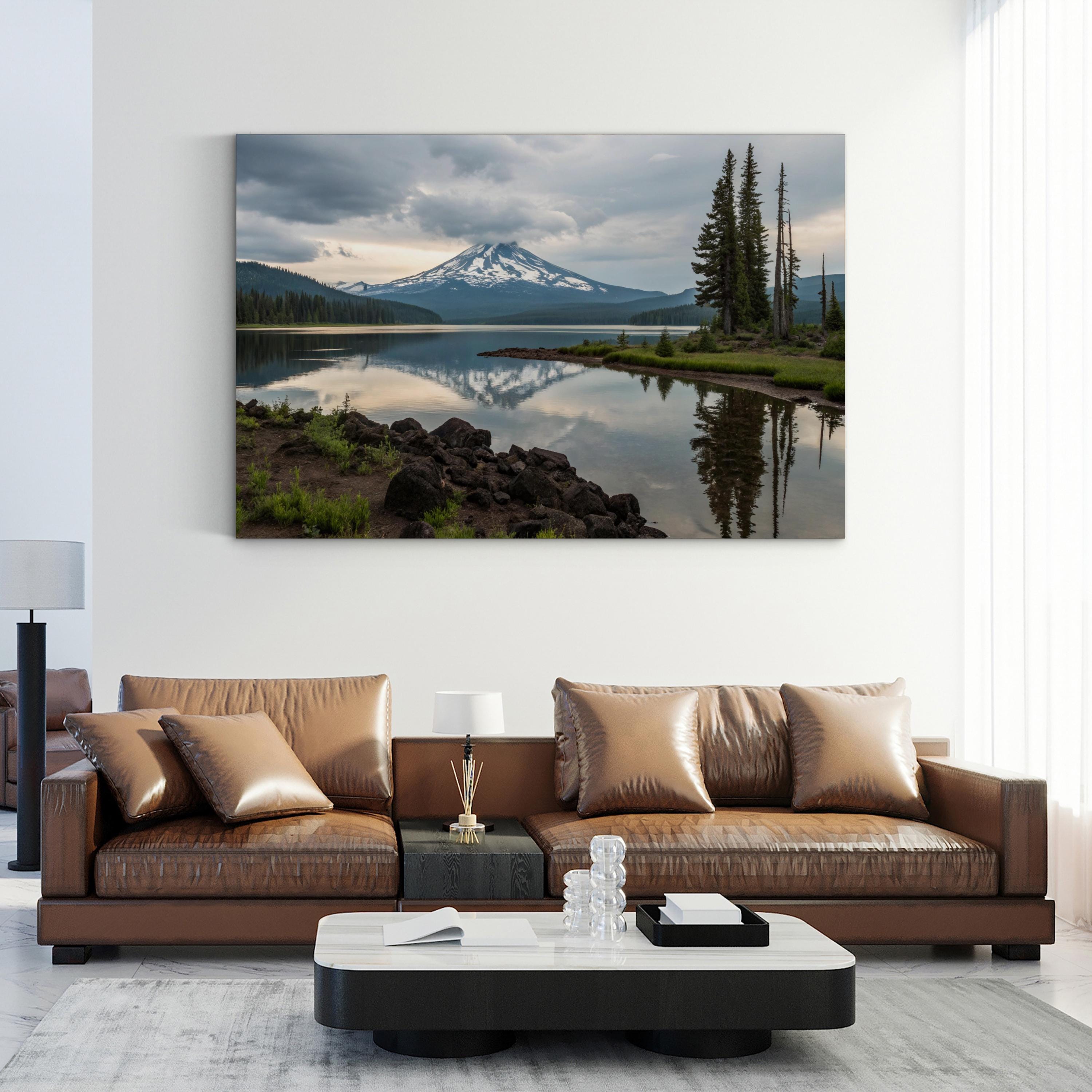 South Sister Mountain Wall Art | Oregon Cascade Range Framed Alpine Landscape Canvas Print