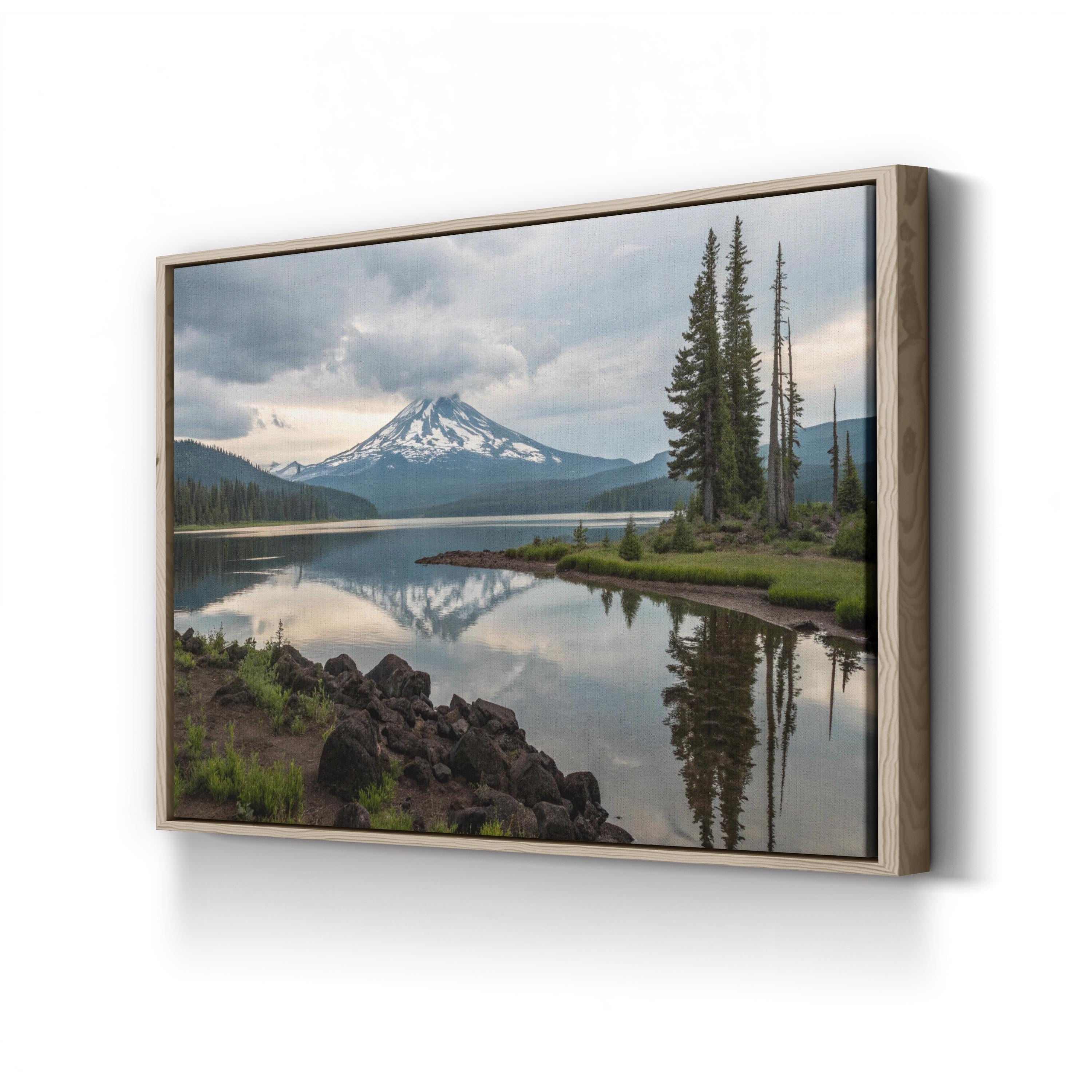 South Sister Mountain Wall Art | Oregon Cascade Range Framed Alpine Landscape Canvas Print