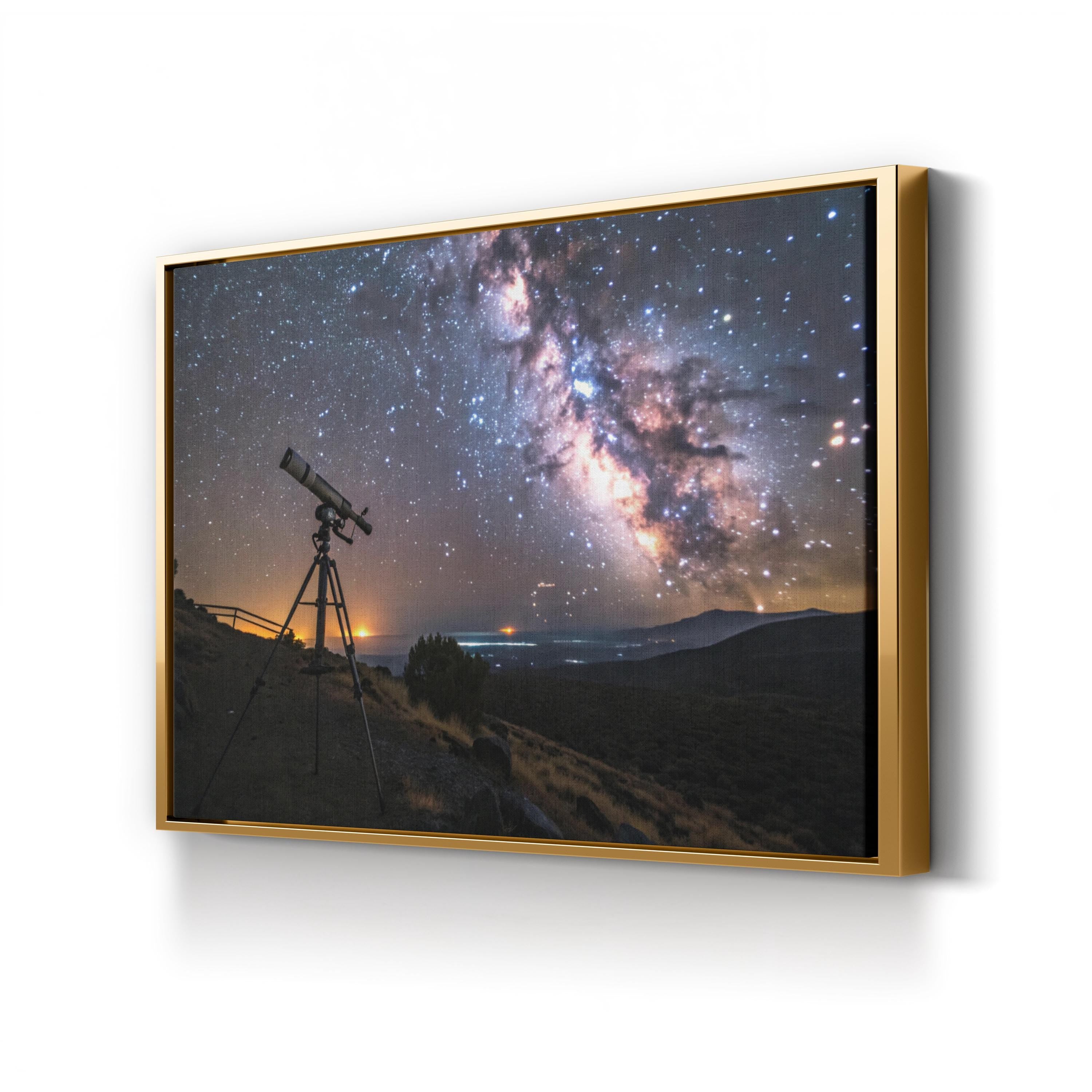 Stargazer Telescope Night Sky – Vintage Photography Wall Art | Cosmic Canvas Print