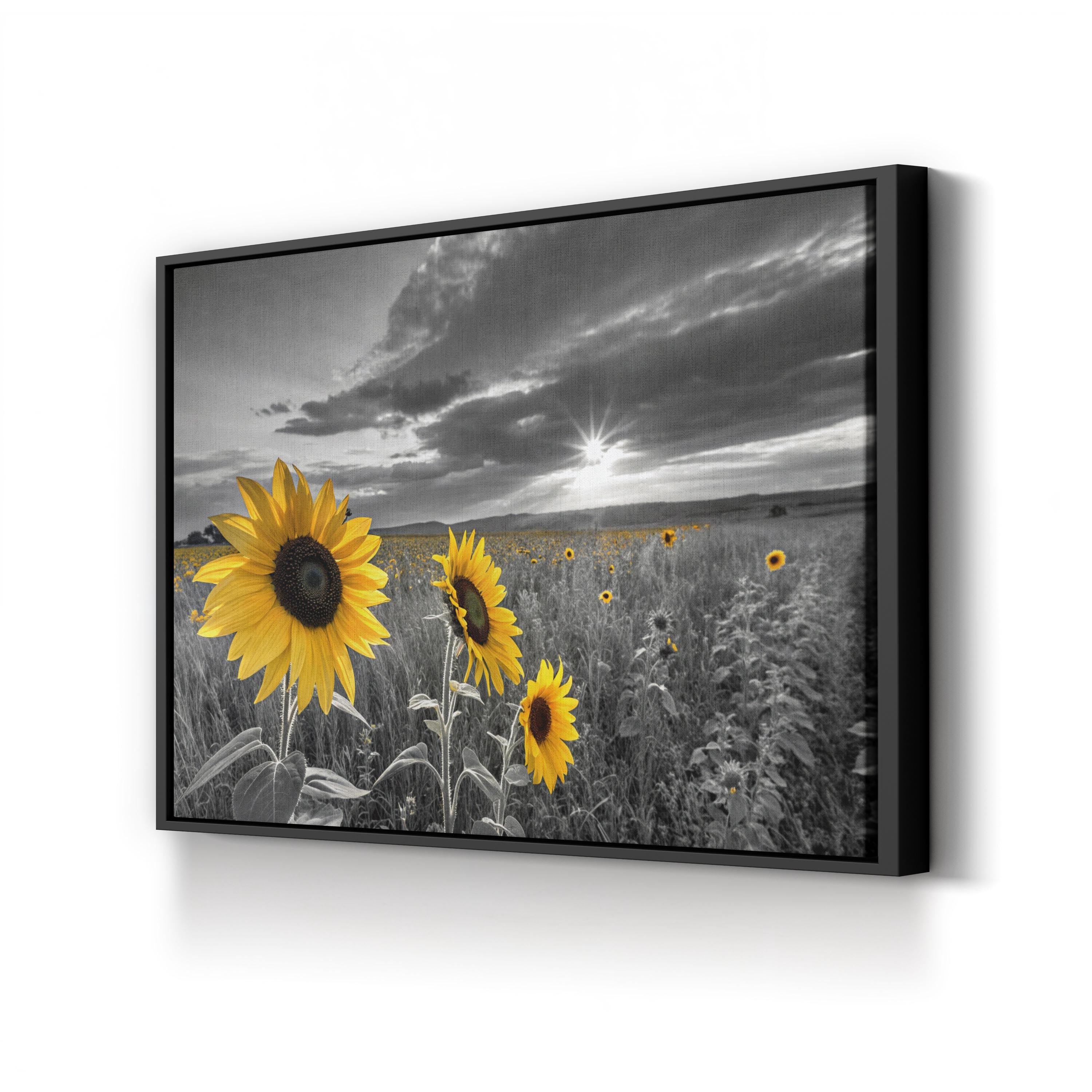 Sunflower Color Pop – Period Illustration Wall Art | Dramatic Sky Canvas Print