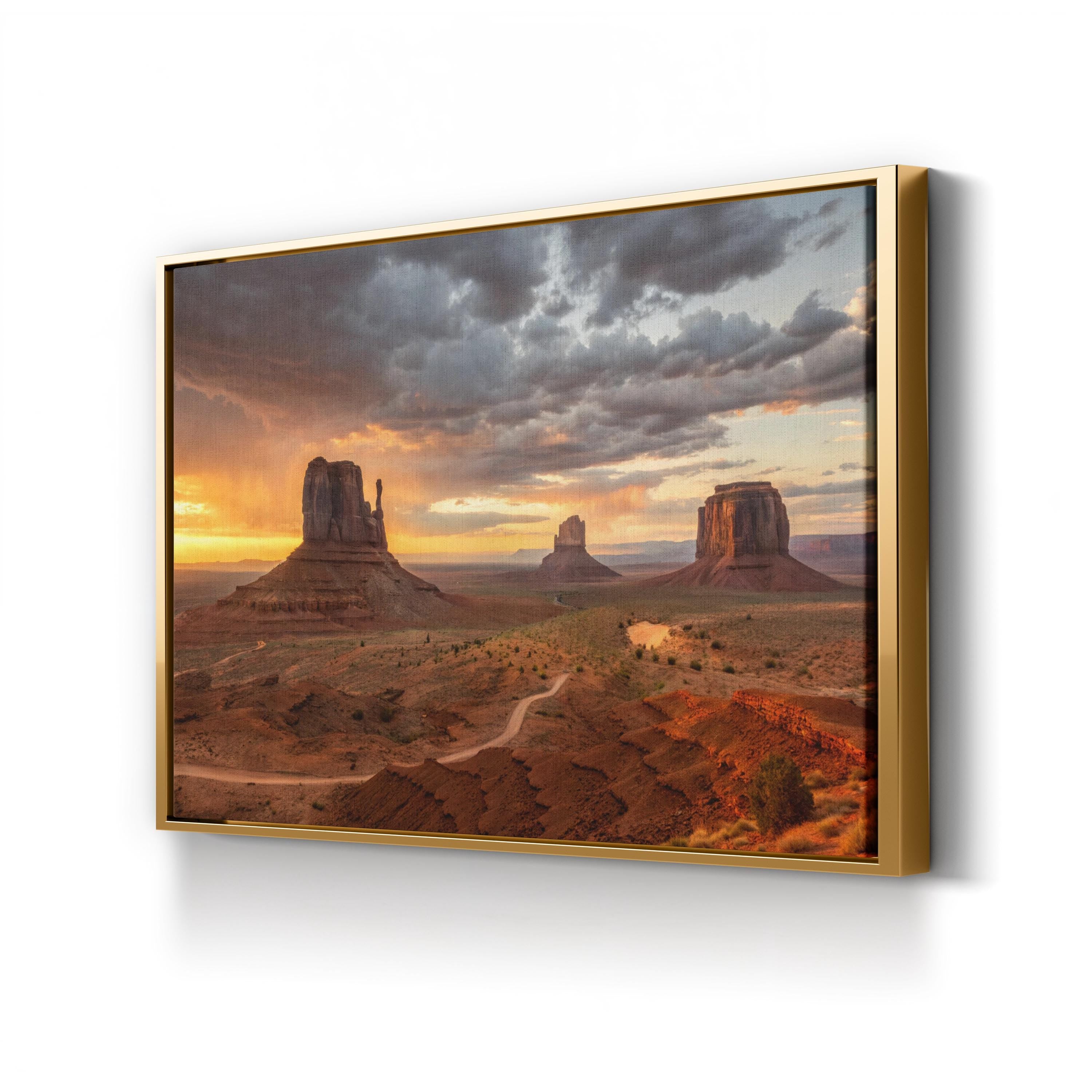 Monument Valley Sunrise – Vintage Photography Wall Art | Desert Landscape Canvas Print