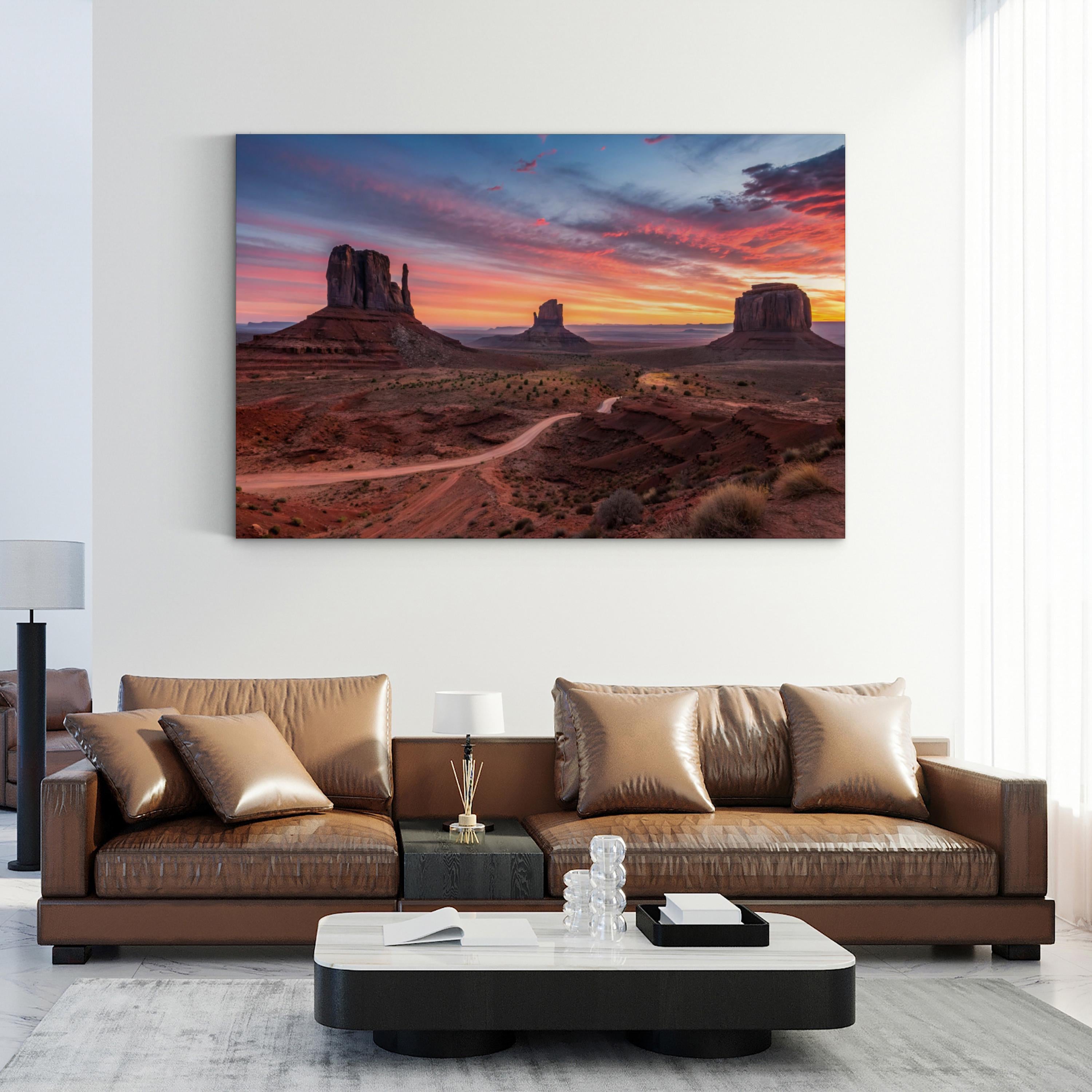 Monument Valley Sunset – Vintage Photography Wall Art | Desert Landscape Canvas Print