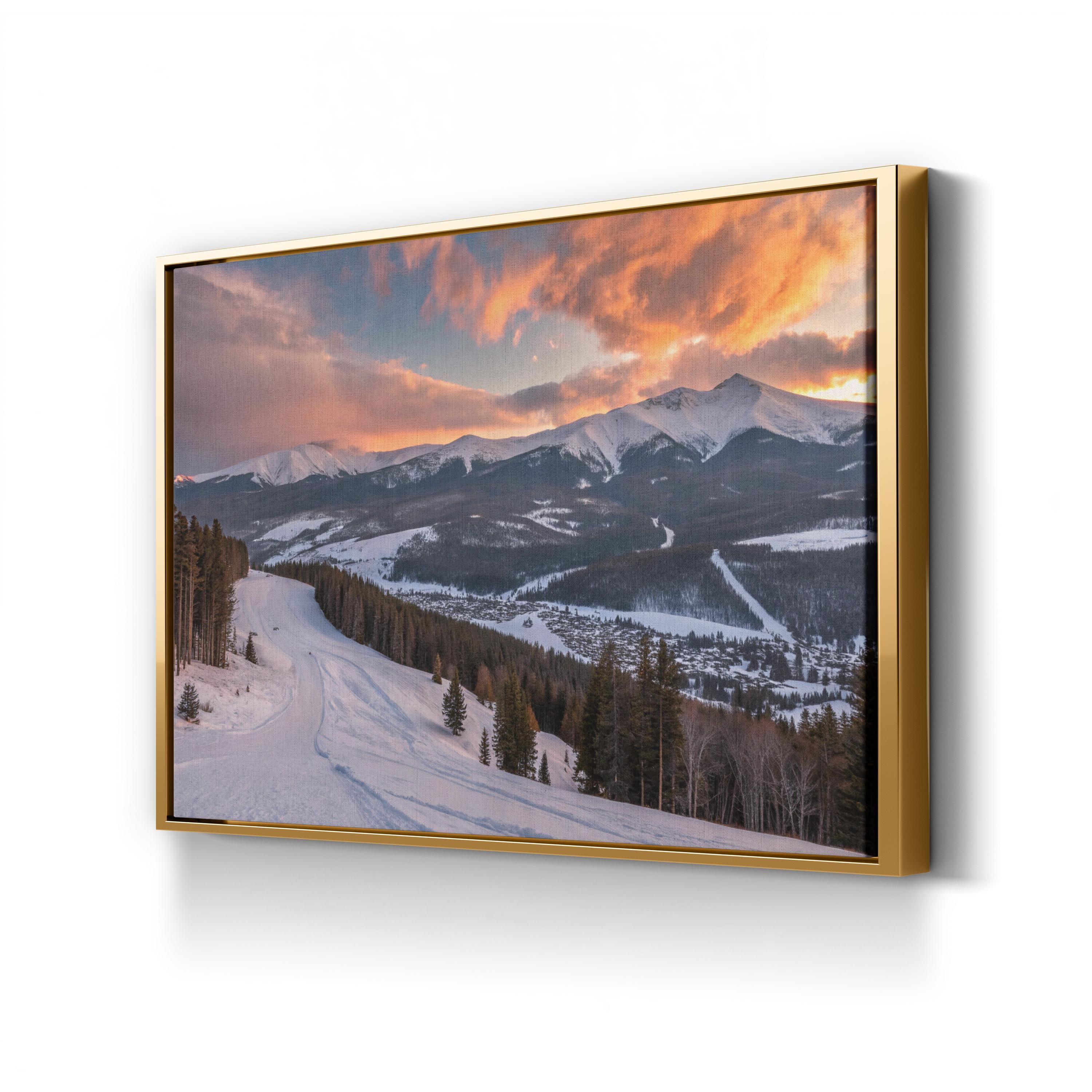 Breckenridge Sunset Canvas Print – Mountain Winter Landscape Wall Art