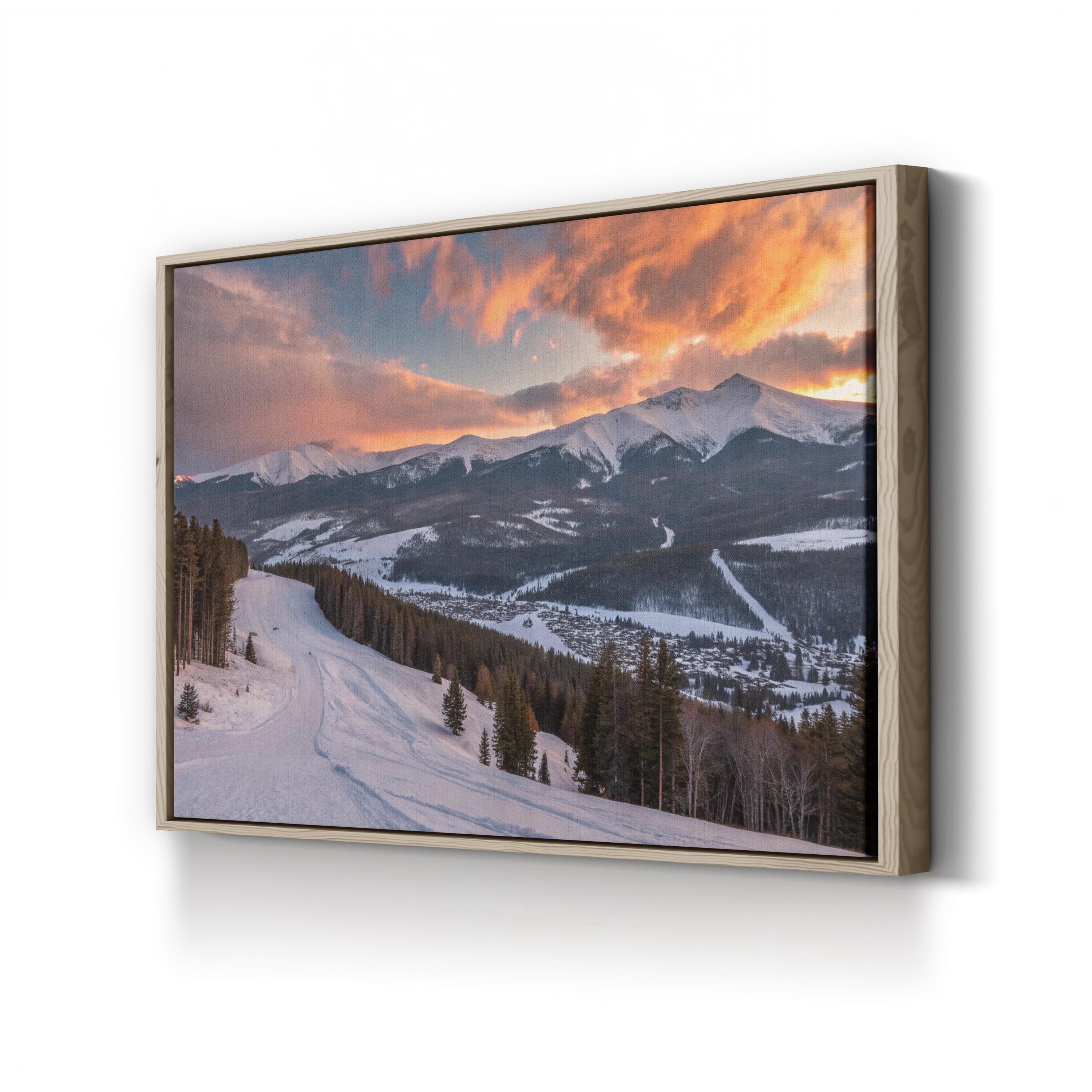Breckenridge Sunset Canvas Print – Mountain Winter Landscape Wall Art