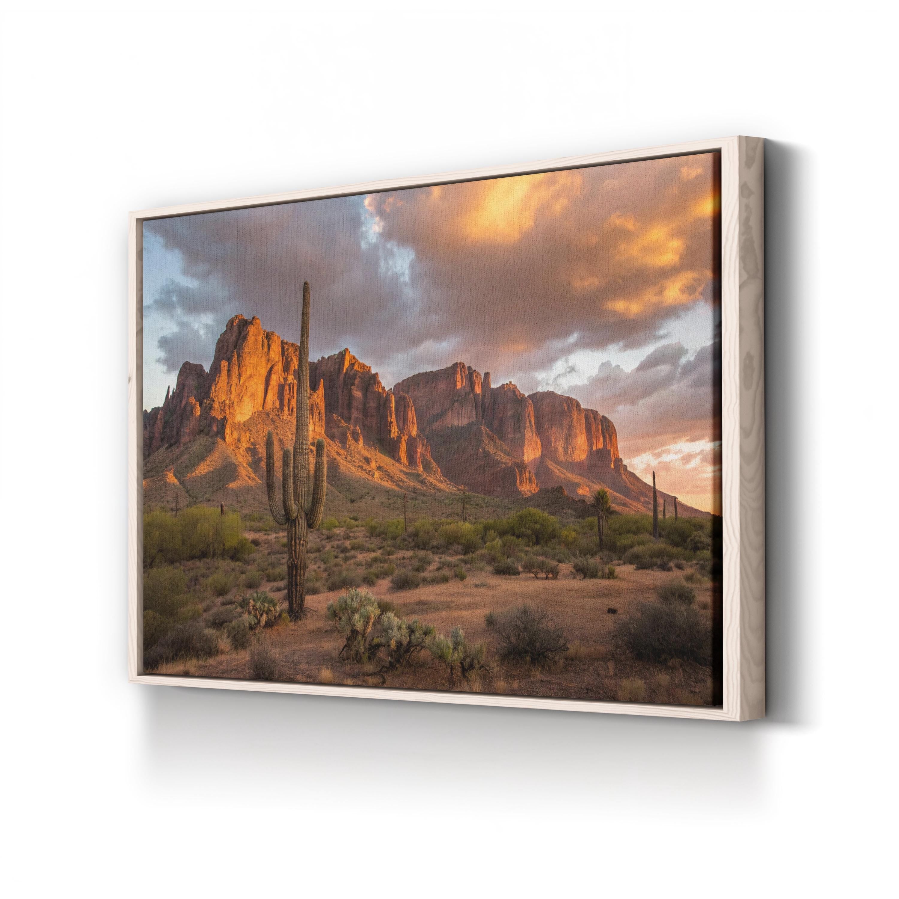 Superstition Mountains Sunset Wall Art | Desert Landscape Canvas Print