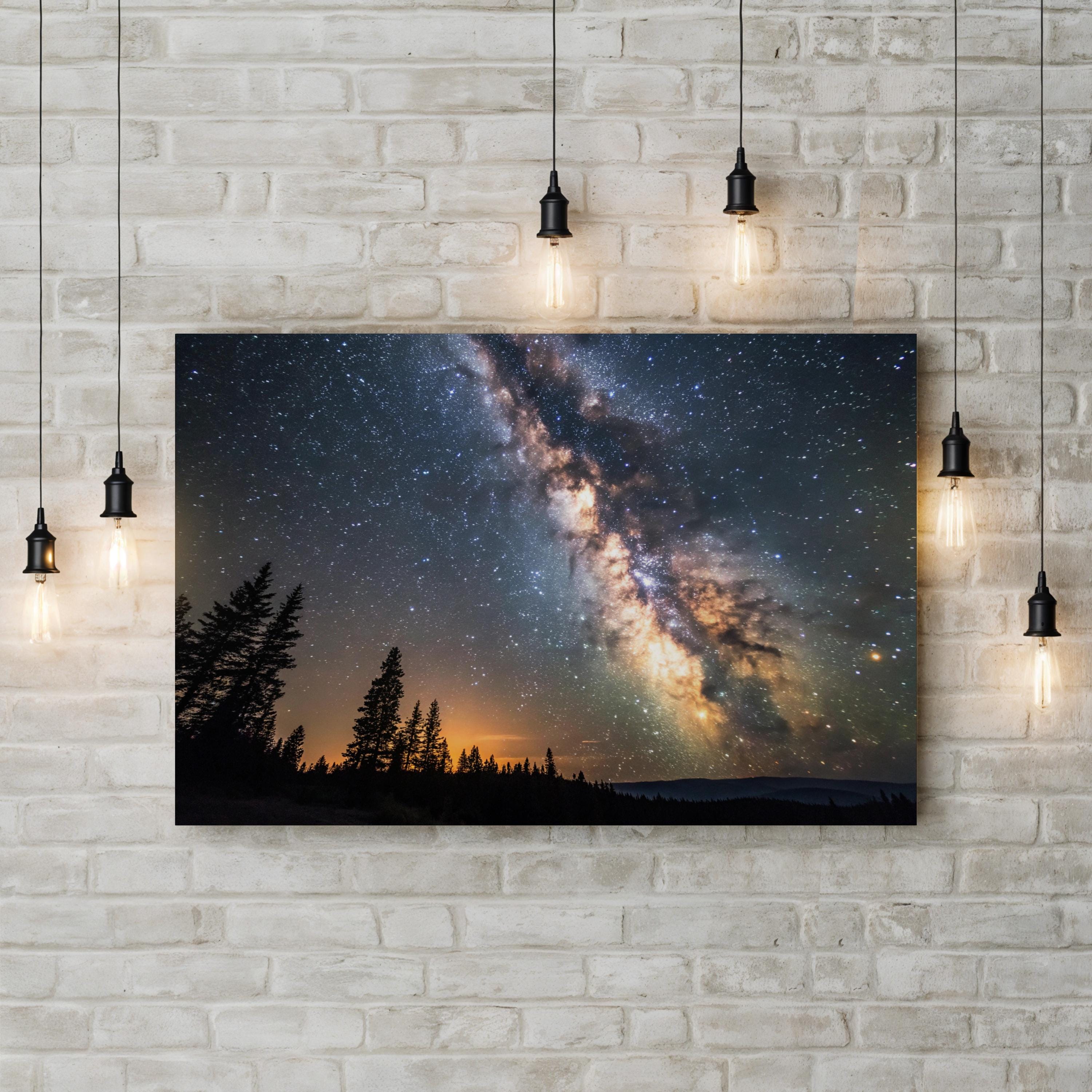 Milky Way Galaxy Canvas Art Print | Starry Night Sky Photography Wall Art