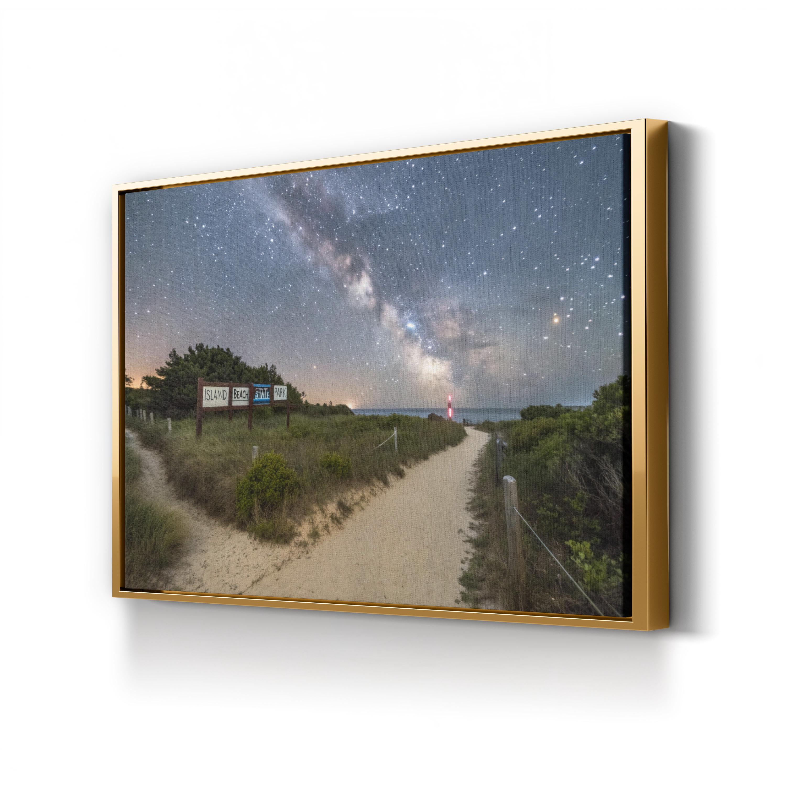 Starry Night Beach Path – Vintage Photography Wall Art | Coastal Canvas Print