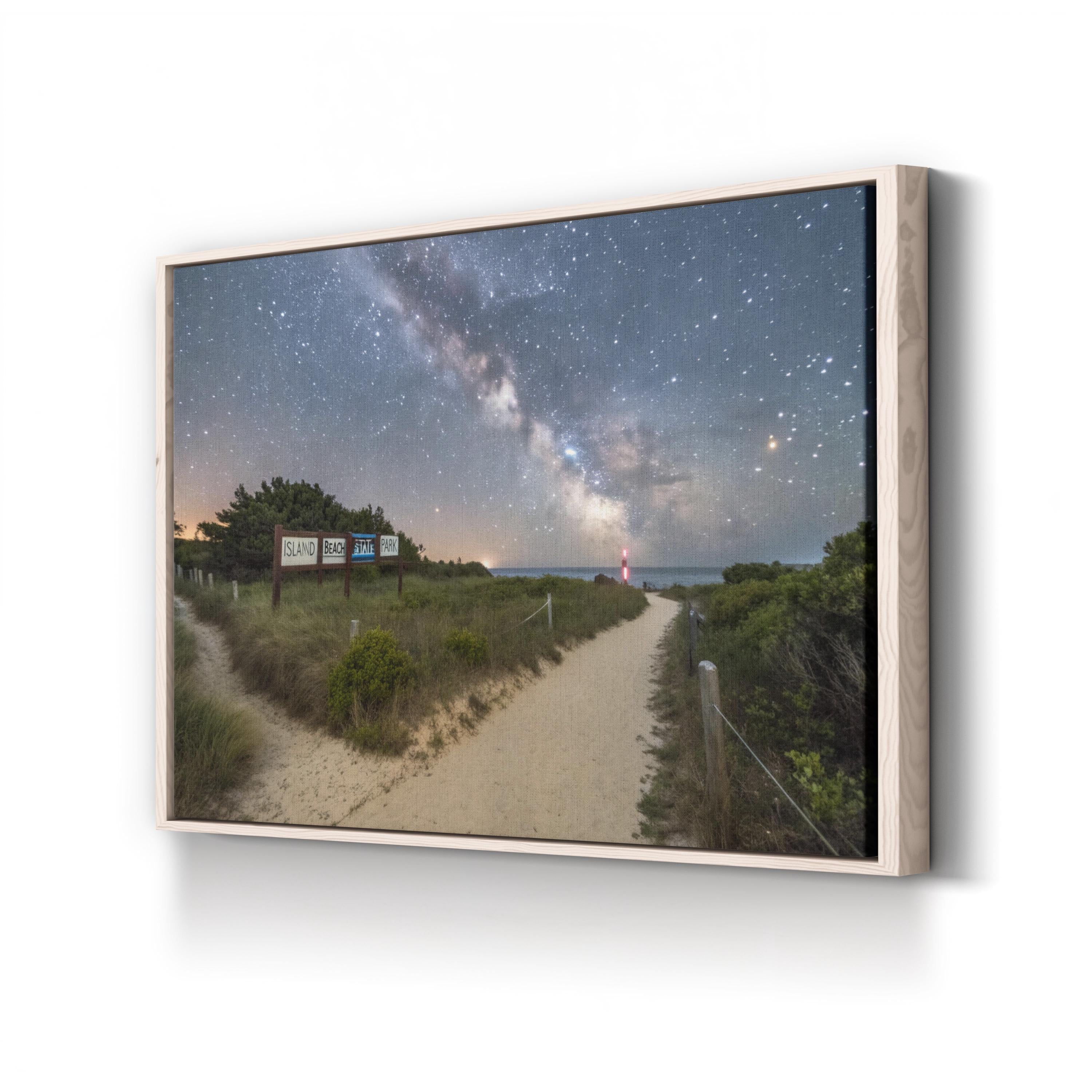 Starry Night Beach Path – Vintage Photography Wall Art | Coastal Canvas Print