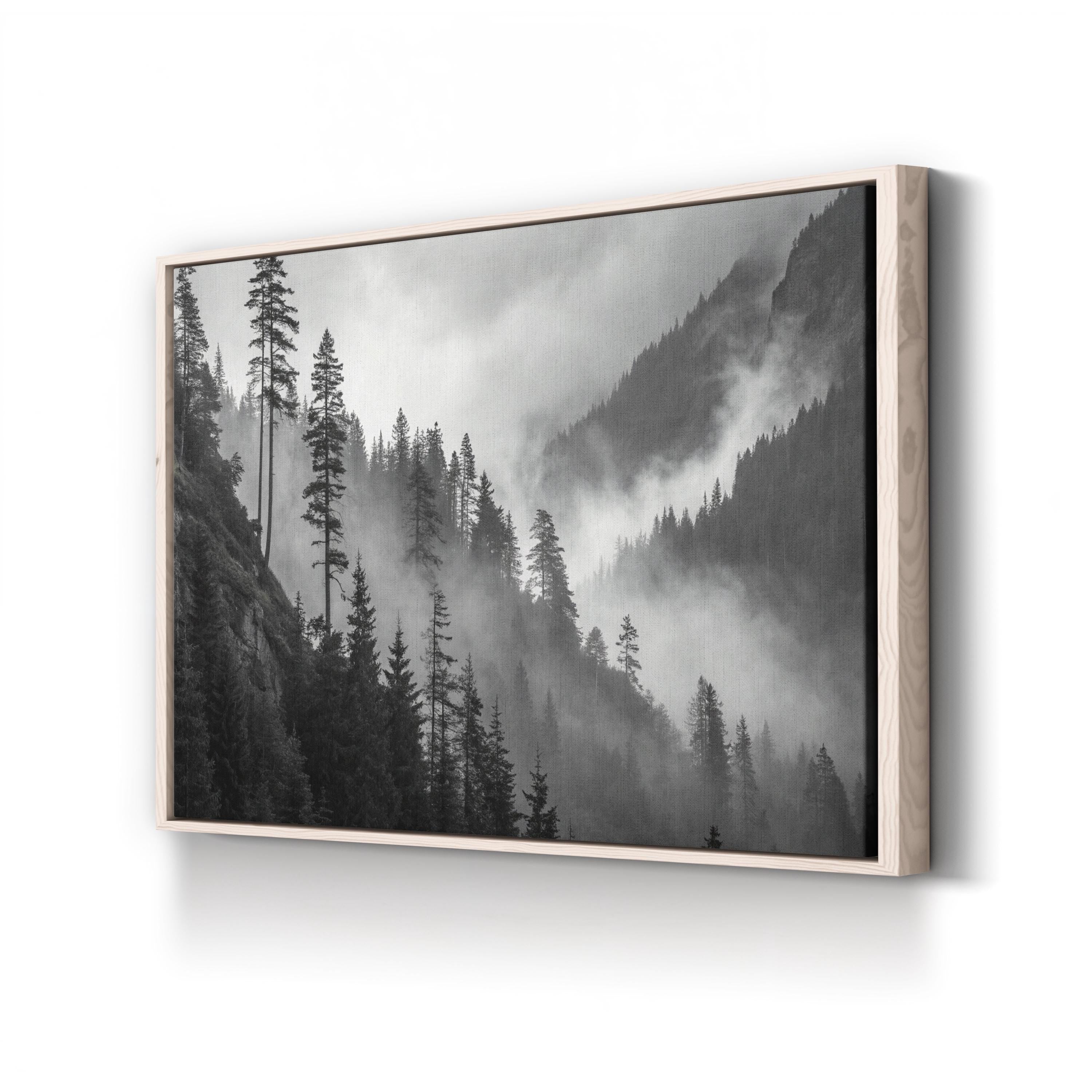Misty Mountain Forest – Vintage Photography Wall Art | Alpine Landscape Canvas Print