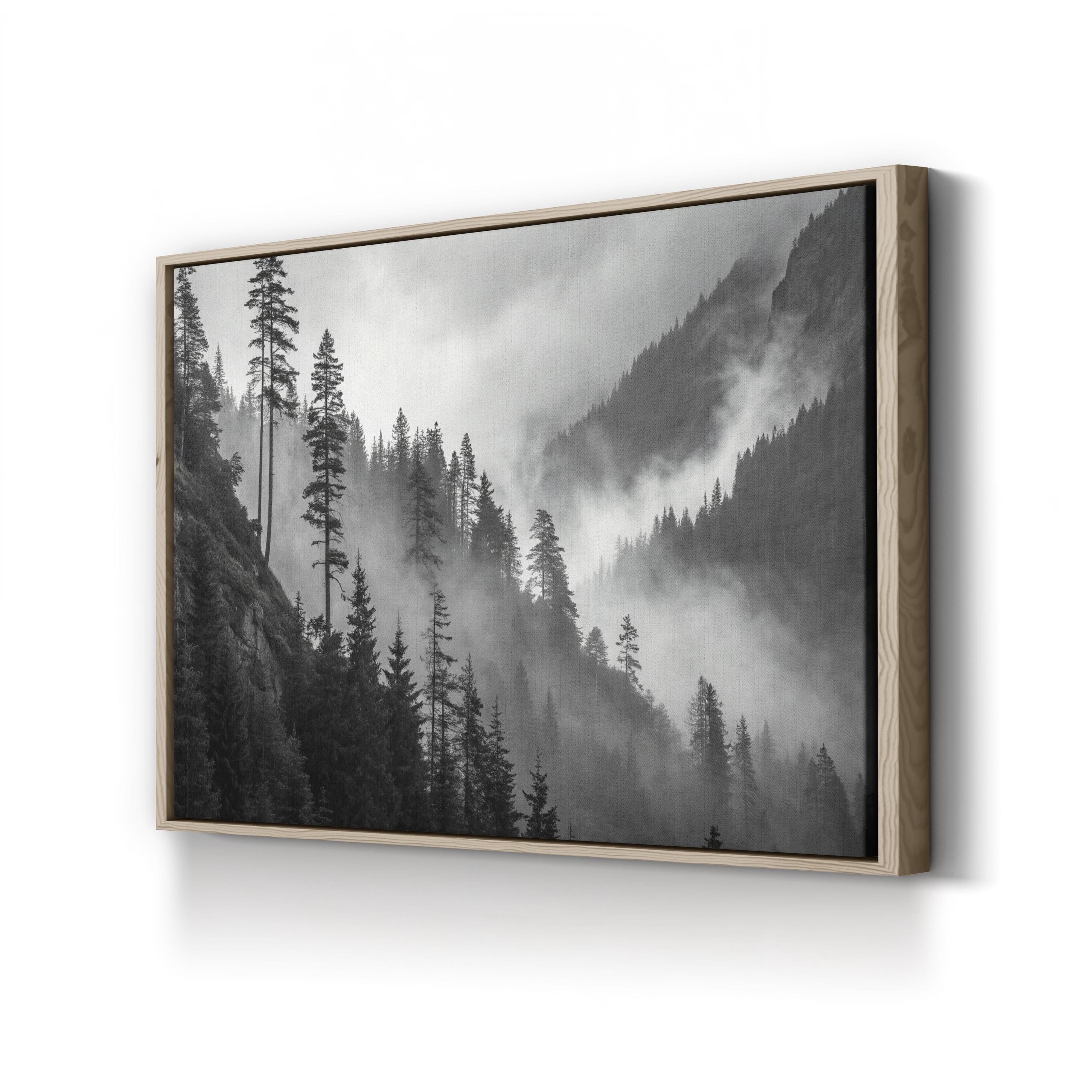 Misty Mountain Forest – Vintage Photography Wall Art | Alpine Landscape Canvas Print